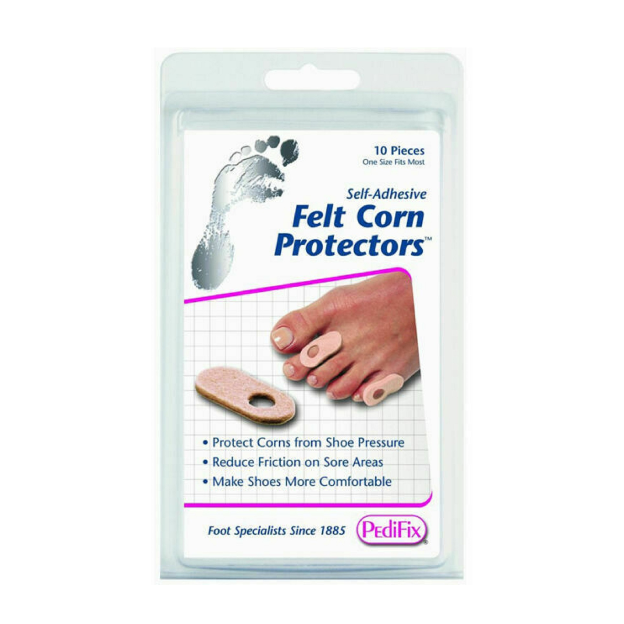 PediFix, Felt Corn Protectors, Soft and Cushioned Foot Care Pads for Corn Relief, 10 Pack - Pharmaful