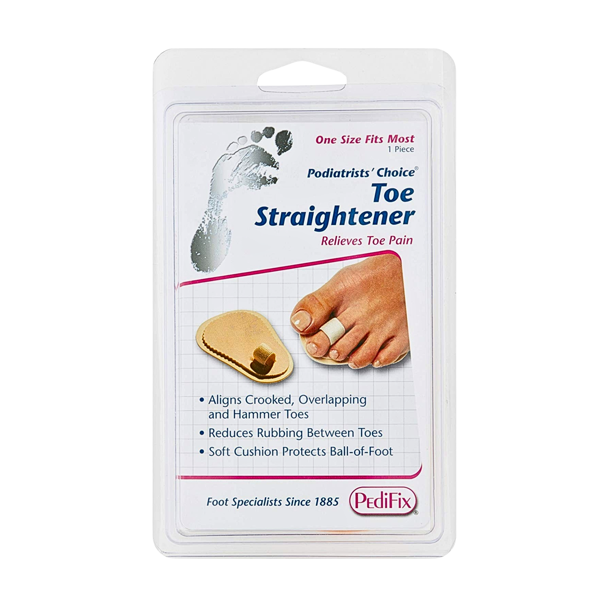 PediFix, Toe Straightener, One Size Fits Most, Alignment and Support for Toe Relief, 1 Each - Pharmaful