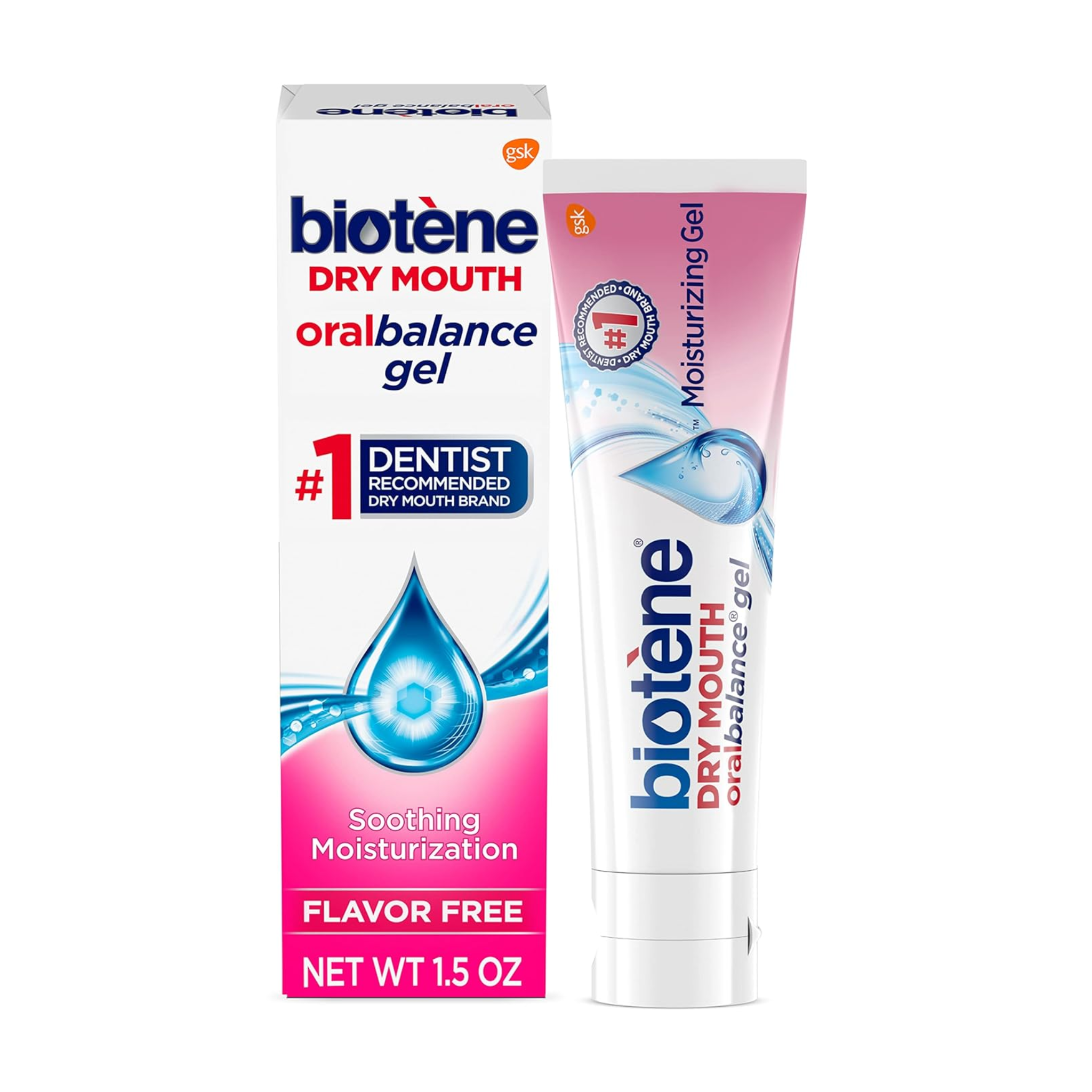 Biotene, Oral Balance Alcohol-Free Dry Mouth Moisturizing Gel, Unflavored for Adults and Children, 1.5 oz