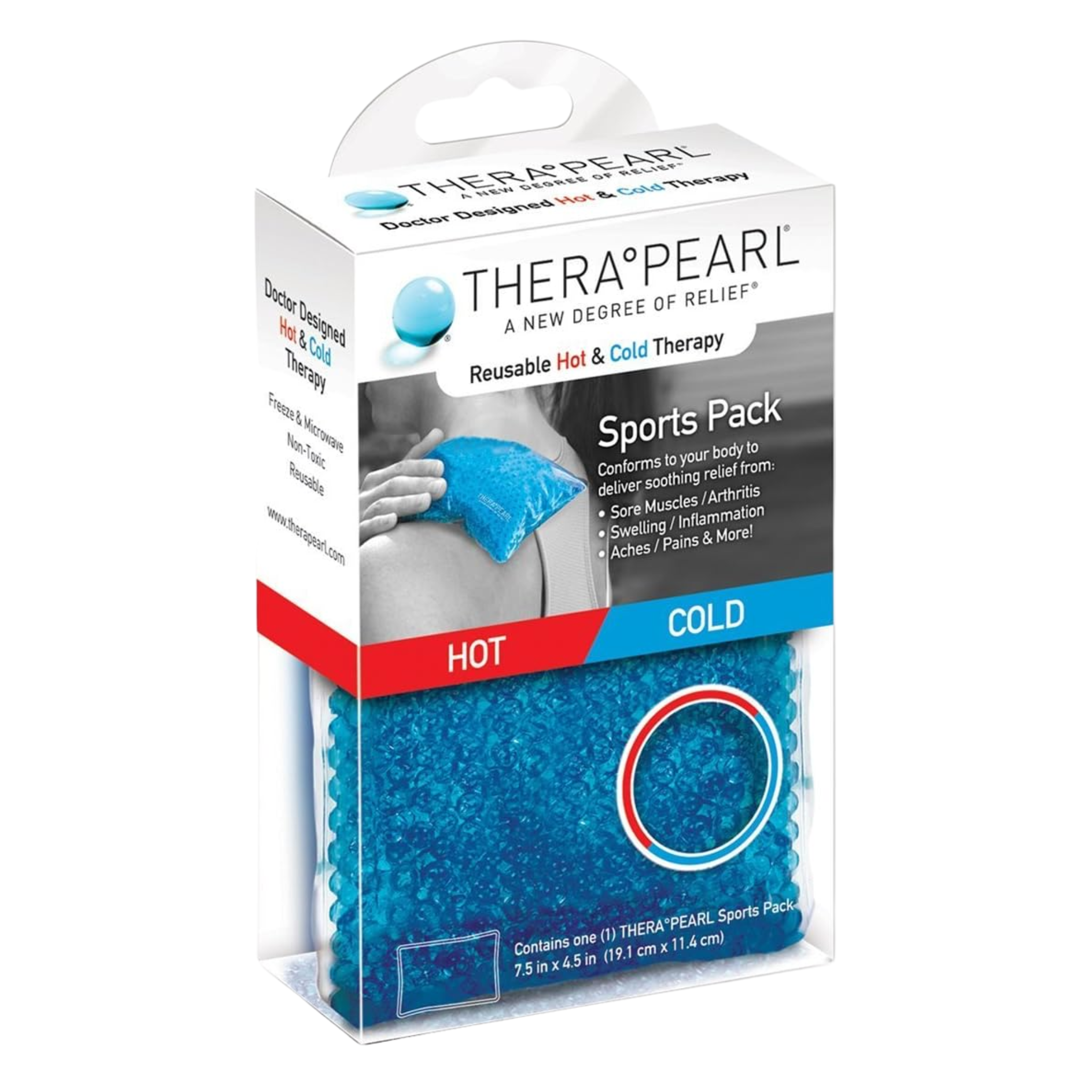 TheraPearl, Sports Pack, Color-Changing Hot & Cold Reusable Therapy, 1 Count
