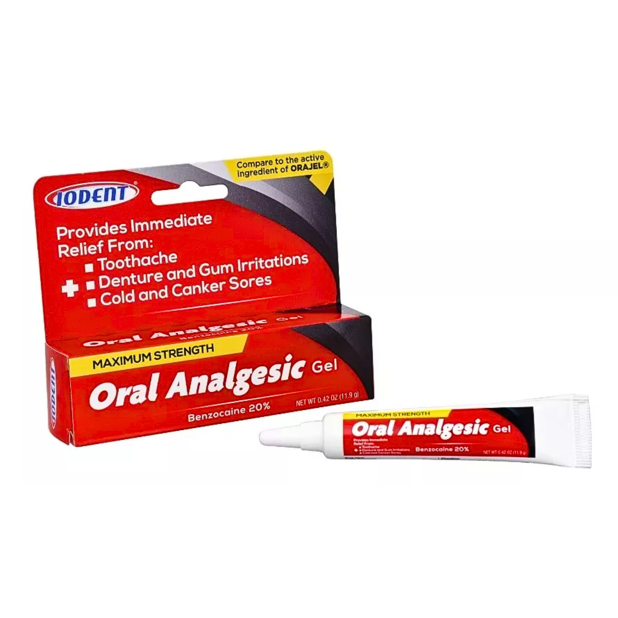 Iodent, Max Strength Oral Pain Relieving Gel for Fast Relief from Tooth and Gum Pain, 0.42 oz