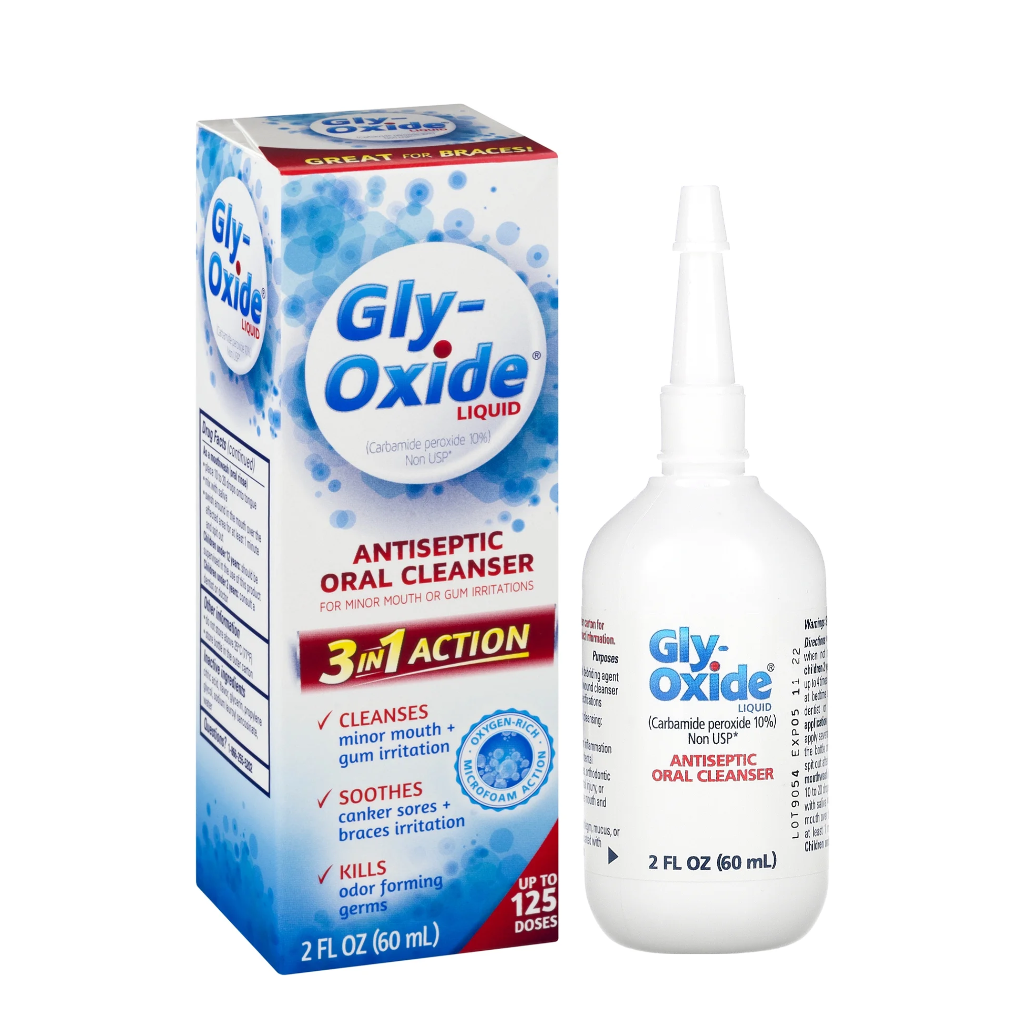 Gly-Oxide, Liquid Antiseptic Oral Cleanser for Soothing and Cleaning, 2 FL OZ