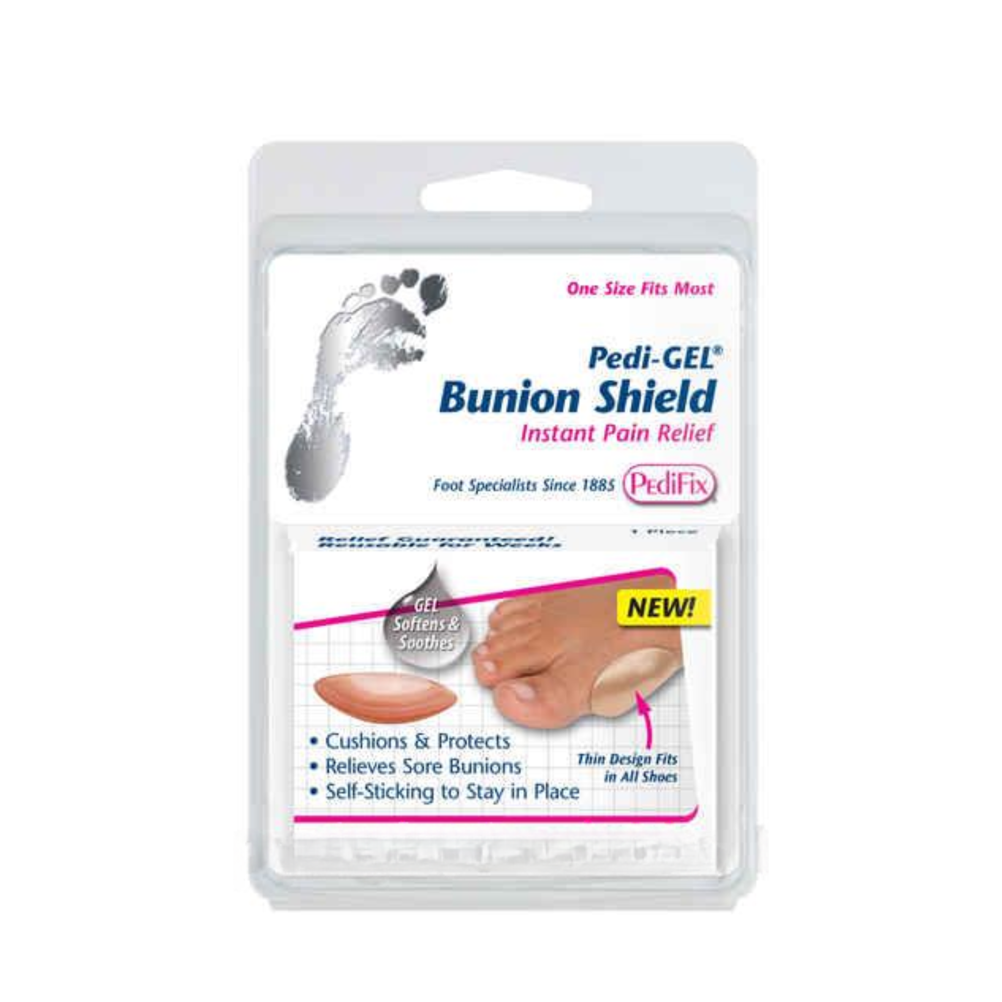 PediFix, Pedi-Gel Bunion Shield, Soft and Reusable Gel Cushion for Bunion Relief, 1 Count - Pharmaful