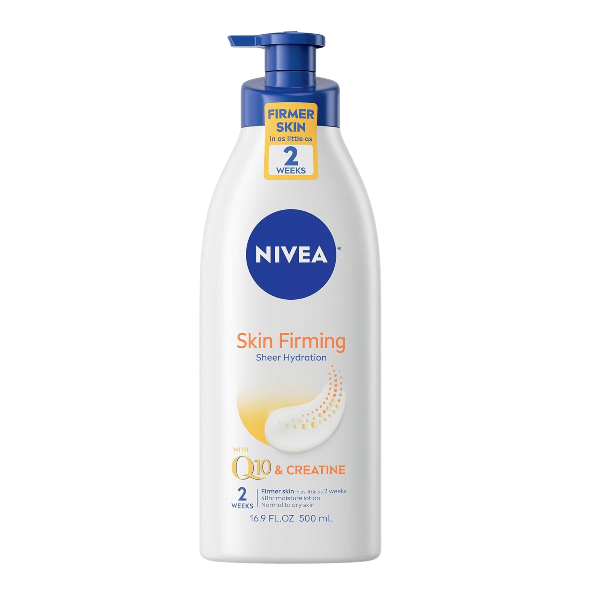 NIVEA, Skin Firming Hydration Body Lotion, with Q10 & Shea Butter, 16.9 fl oz Pump Bottle