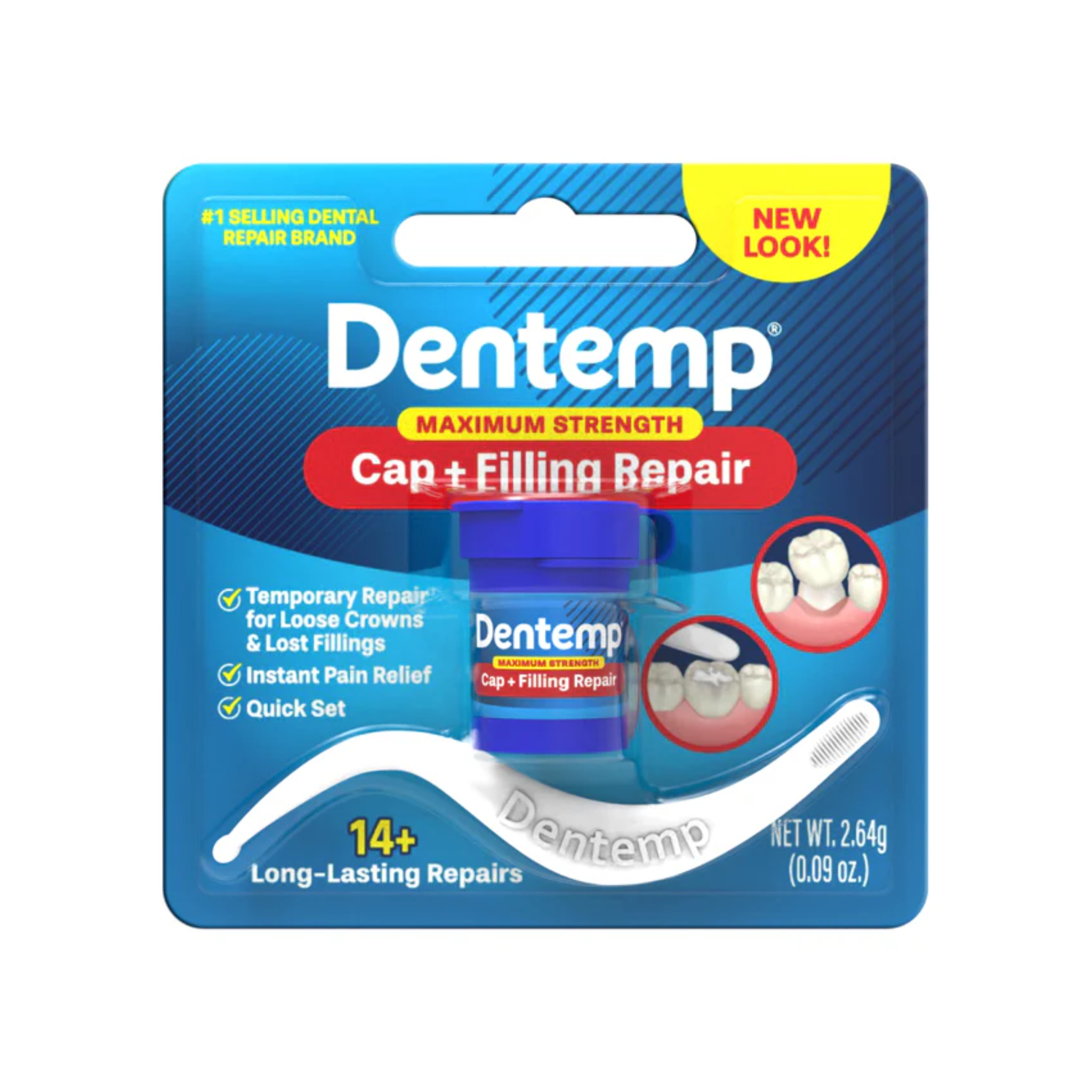 Dentemp, Maximum Strength Loose Cap & Lost Filling Repair, Temporary Dental Fix for 14+ Repairs