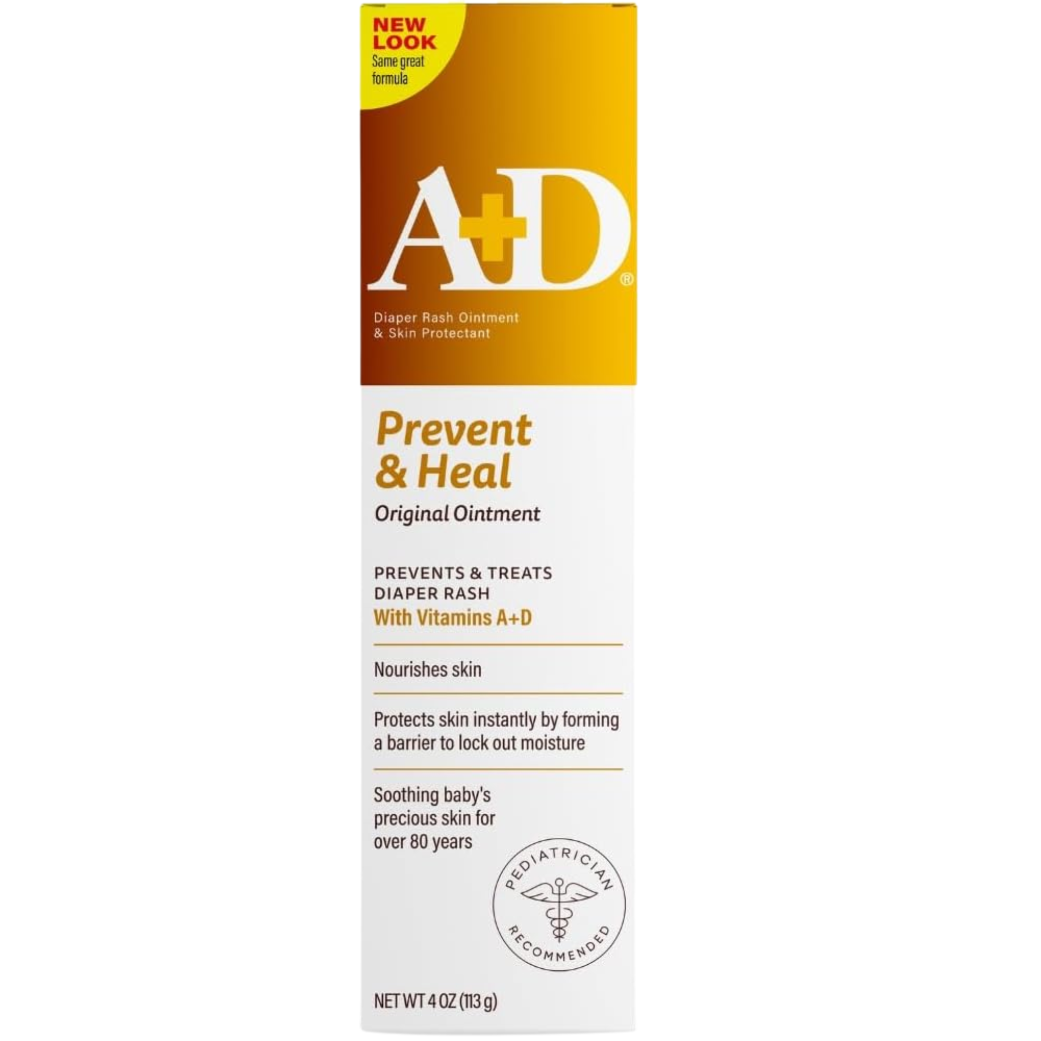 A+D, Original Ointment, Diaper Rash and Skin Protectant, Gentle and Effective Formula, 4 Ounce
