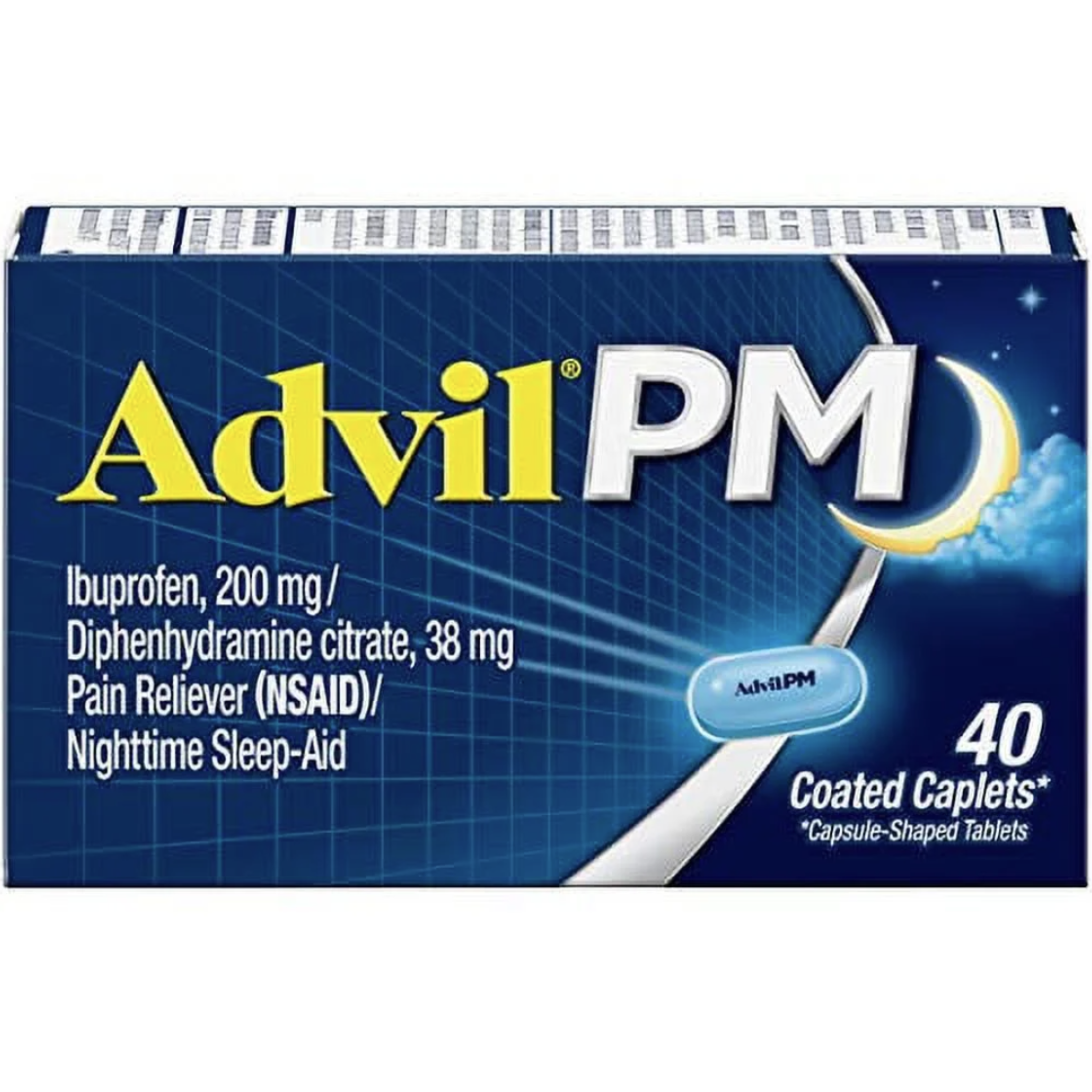 Advil PM, coated caplets, 40 count - Pharmaful