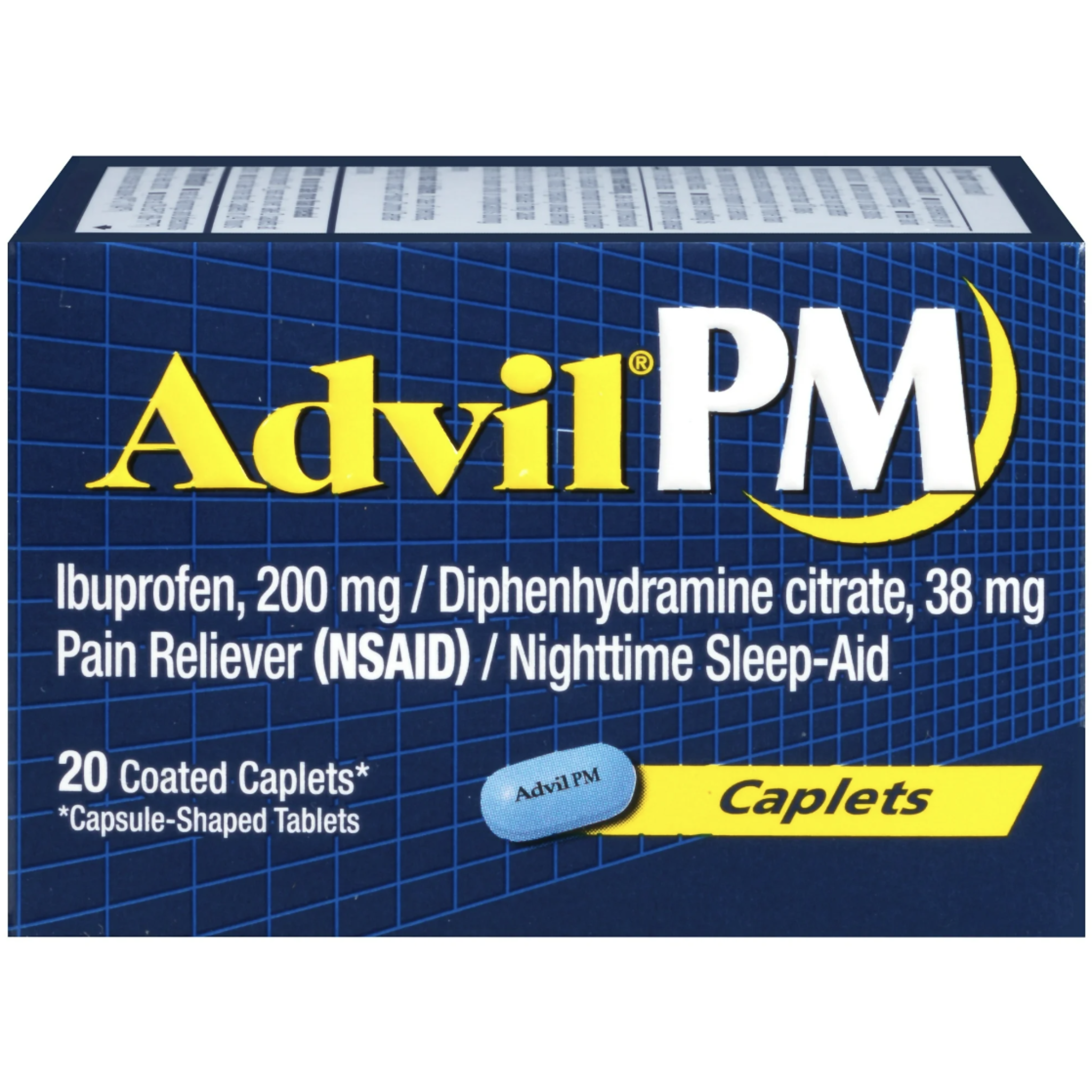 Advil PM, coated caplets, 20 count - Pharmaful