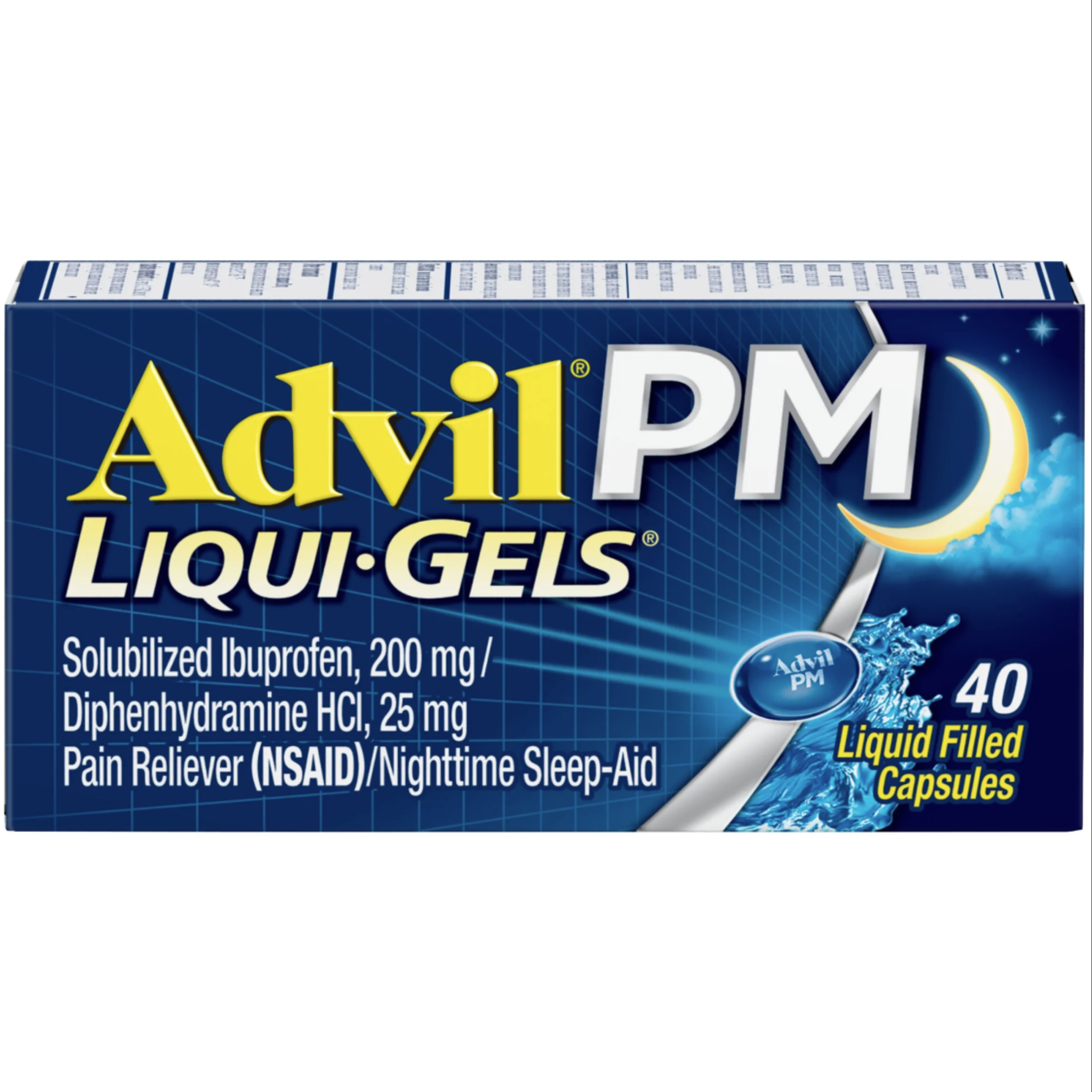 Advil PM, gel caps, 40 count - Pharmaful