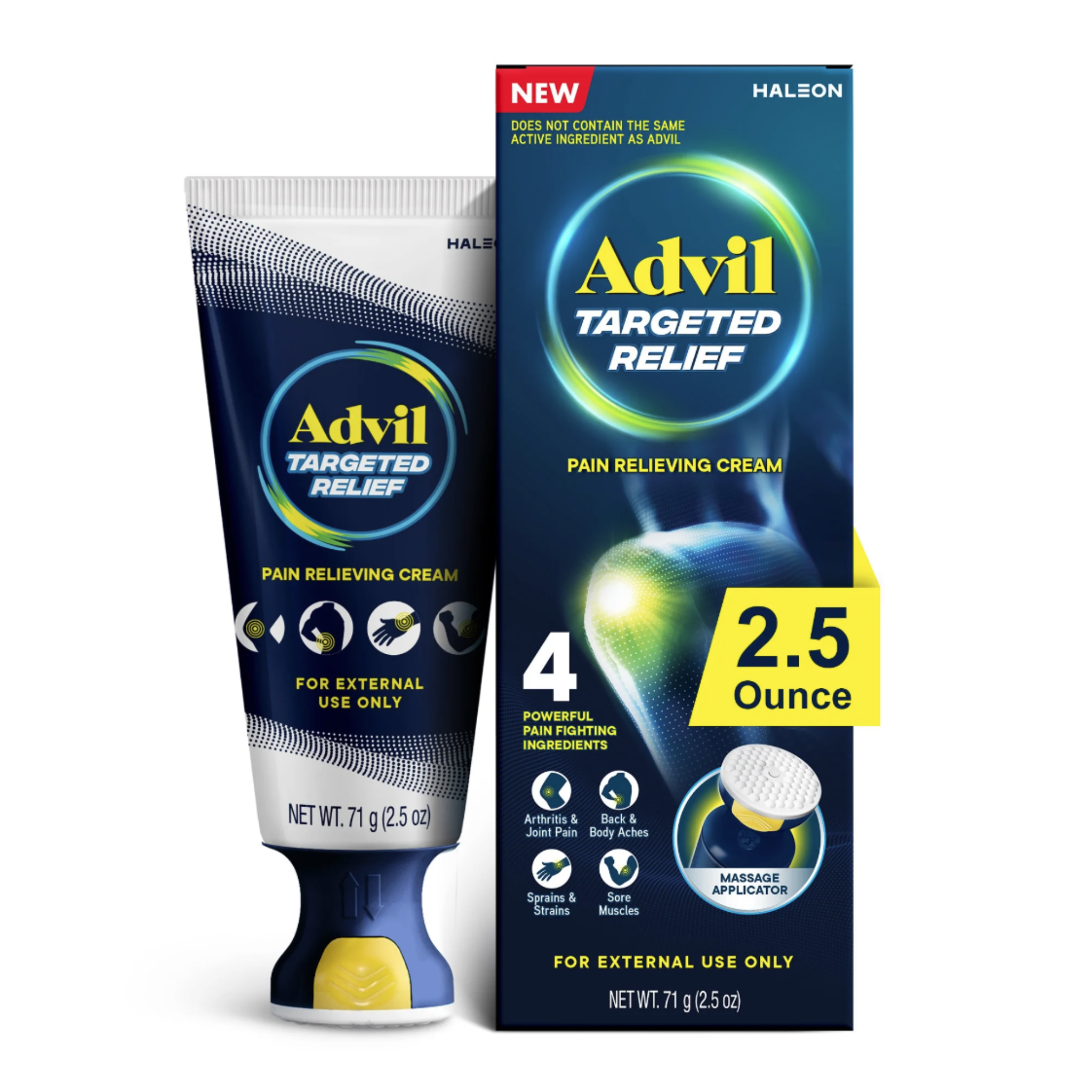 Advil Targeted Relief Pain Relieving Cream With Massage Applicator, 2.5 Oz - Pharmaful
