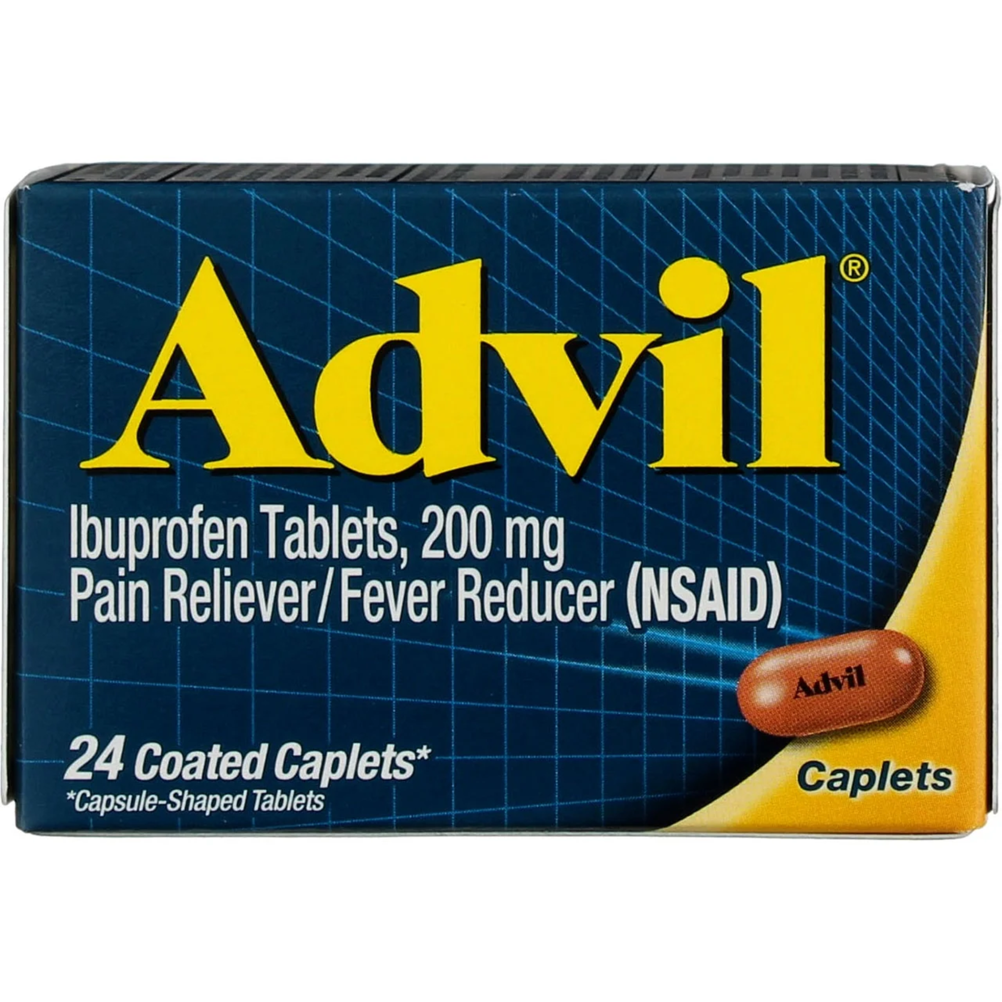 Advil, 200 mg Ibuprofen Coated Tablets, Pain Relief and Fever Reducer, Fast-Acting Formula, 24 Count