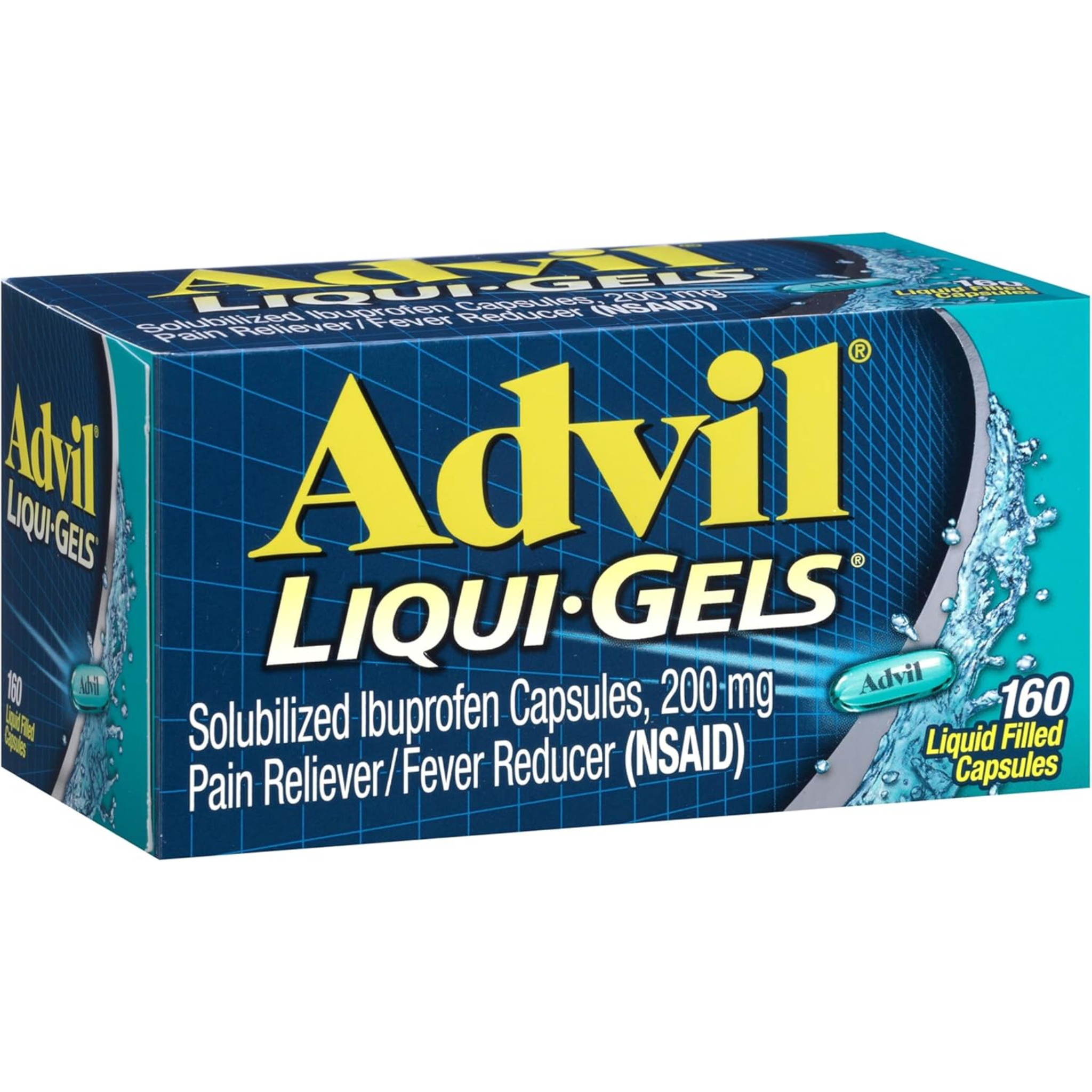 Advil, Liqui-Gels Pain Reliever and Fever Reducer, Fast-Absorbing Ibuprofen for Headache, Backache, Menstrual and Joint Pain, 200 mg, 160 Liquid Filled Capsules