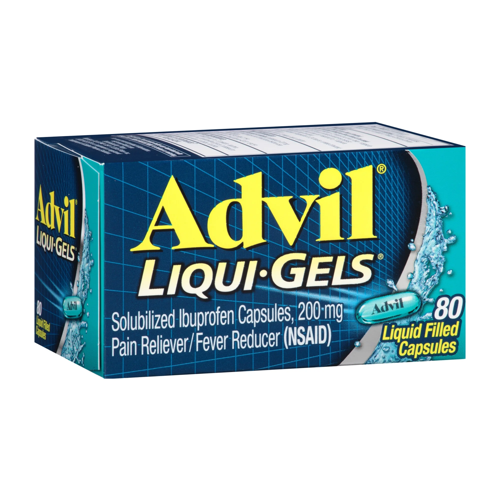 Advil, Liqui-Gels Pain Relievers, Fast-Acting Ibuprofen for Headache Relief and Fever Reduction, Liquid Filled Capsules, 200 mg, 80 Count