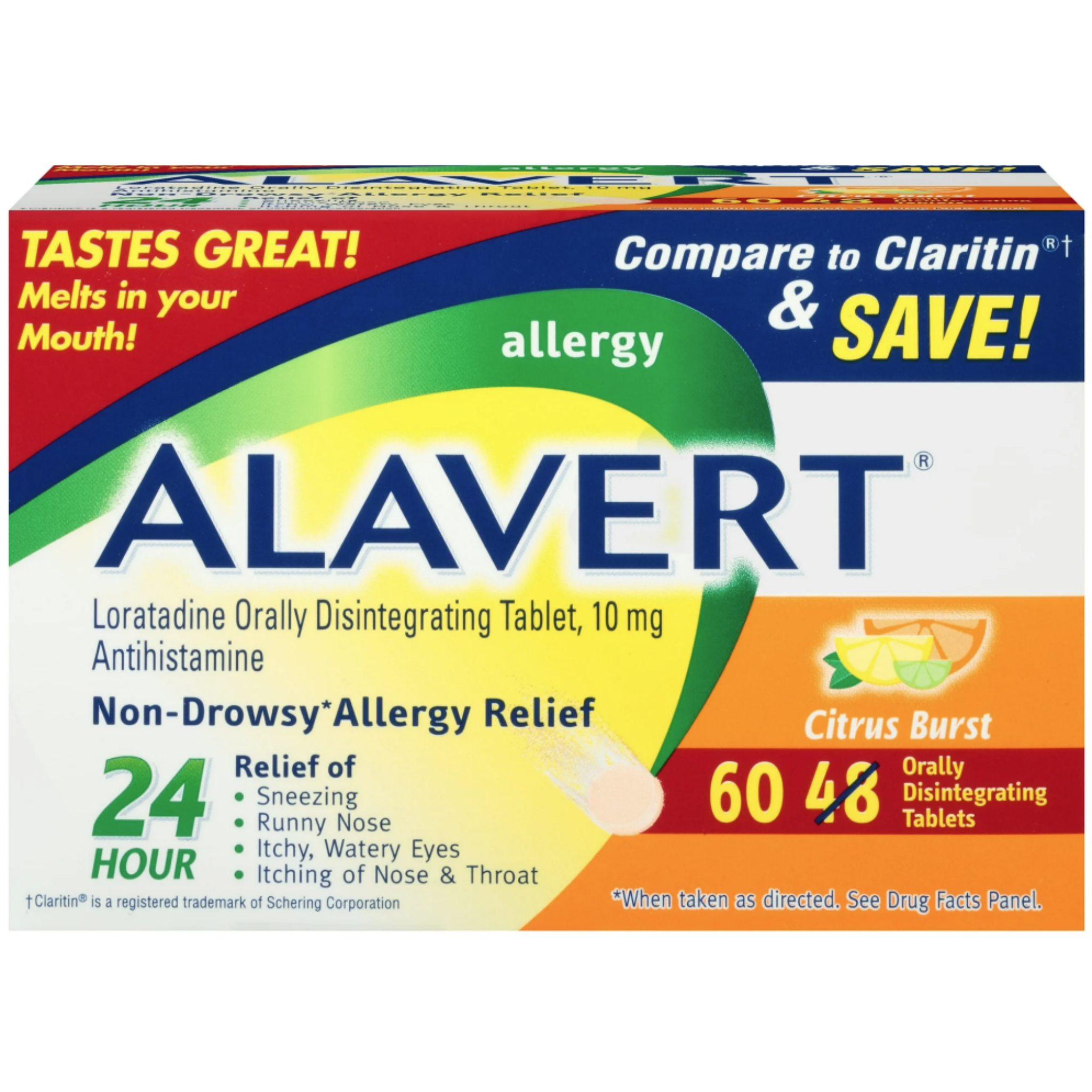 Alavert Allergy Orally Disintegrating Tablets, Citrus Burst, 60 Ct - Pharmaful