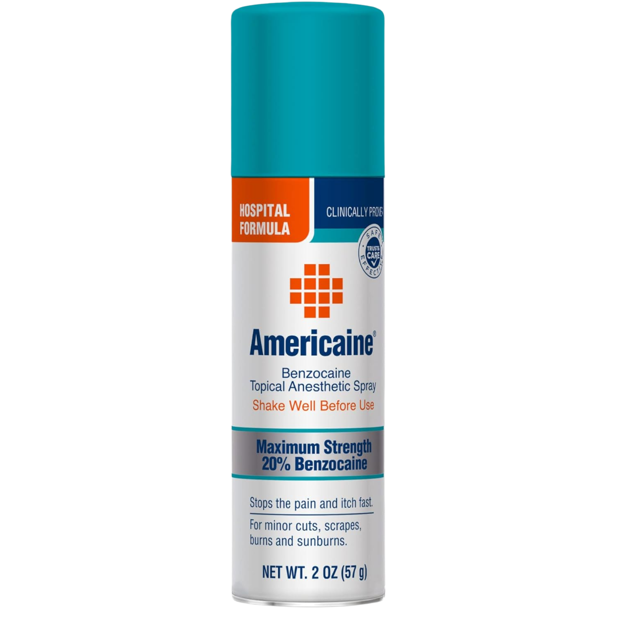 Americaine, Hospital Formula Benzocaine Topical Anesthetic Spray, Maximum Strength Relief for Minor Cuts, Scrapes, and Sunburn, 2 oz Can