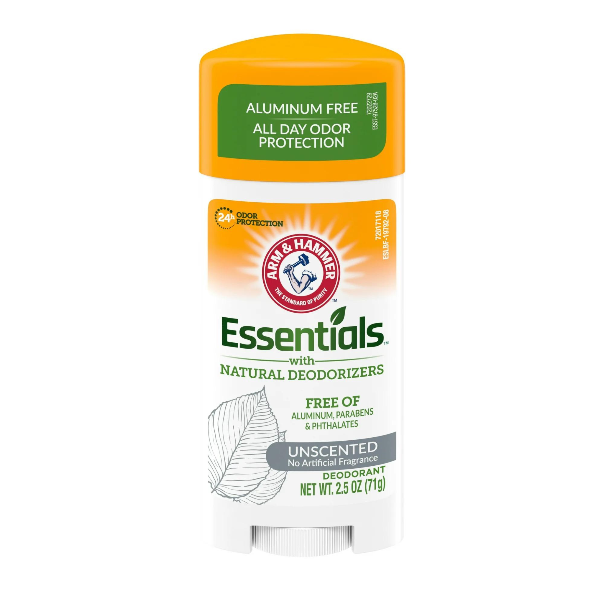 Arm & Hammer Essentials Deodorant- Unscented- Solid Oval- 2.5oz- Made with Natural Deodorizers- Free From Aluminum, Parabens & Phthalates - Pharmaful