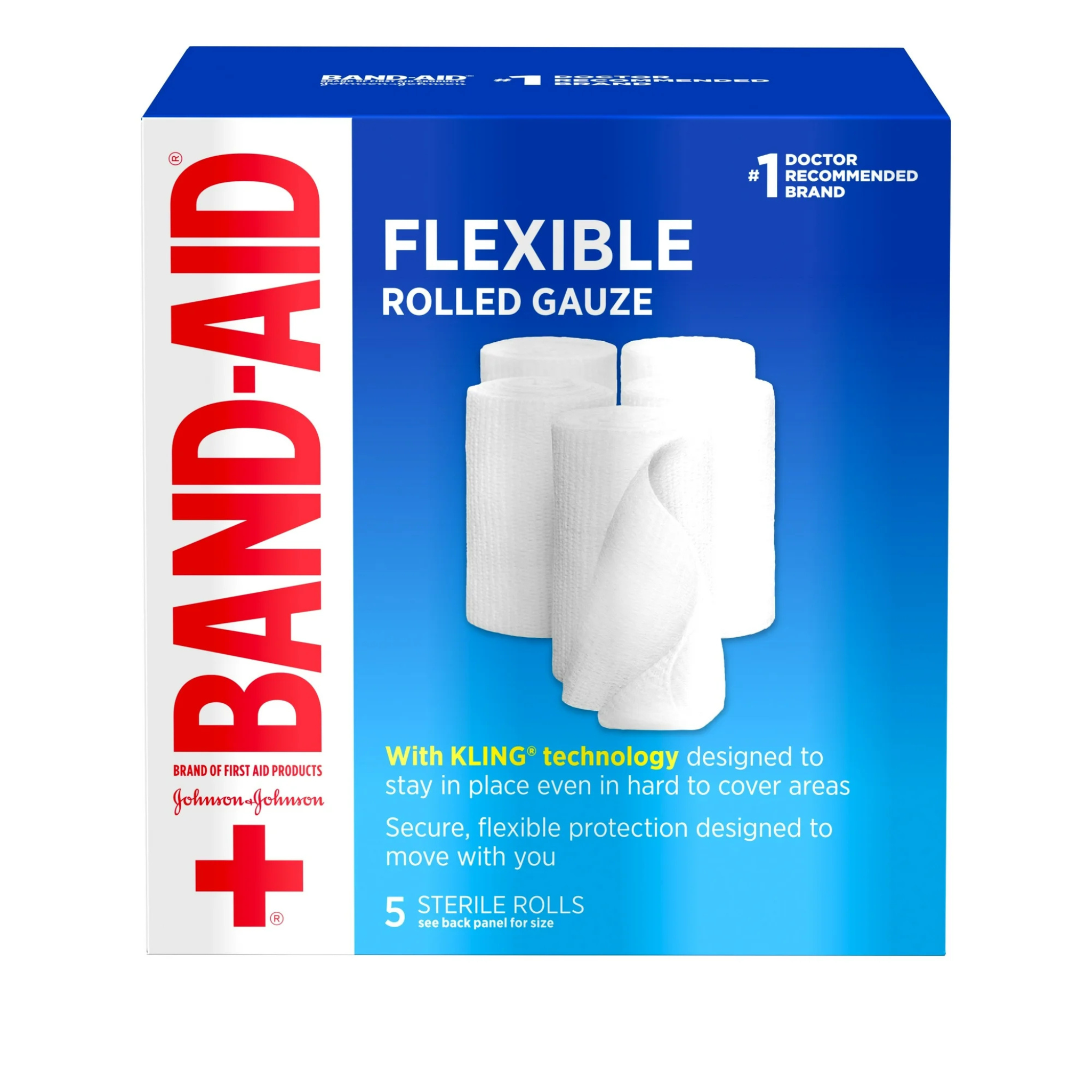 Band Aid Brand Flexible Rolled Medical Gauze, 3 in x 2.1 yd, 5 ct - Pharmaful