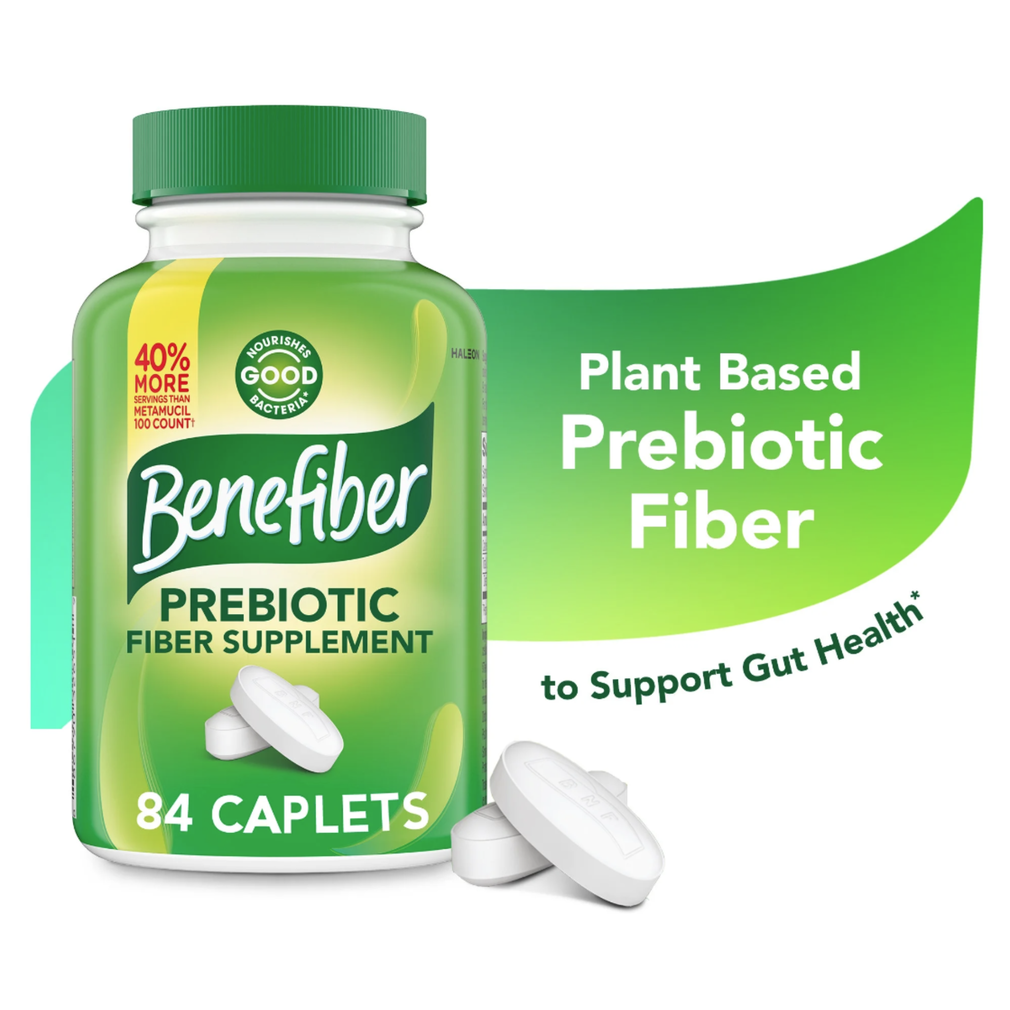 Benefiber Prebiotic Fiber Supplement Caplets, 84 Count - Pharmaful
