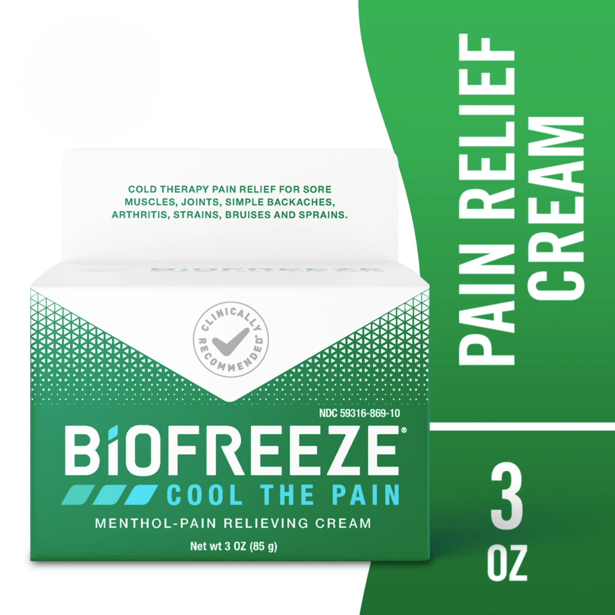 Biofreeze Pain Relief Cream, Back Knee Muscle Joint and Arthritis Pain Relievers, 3 oz Menthol - Pharmaful