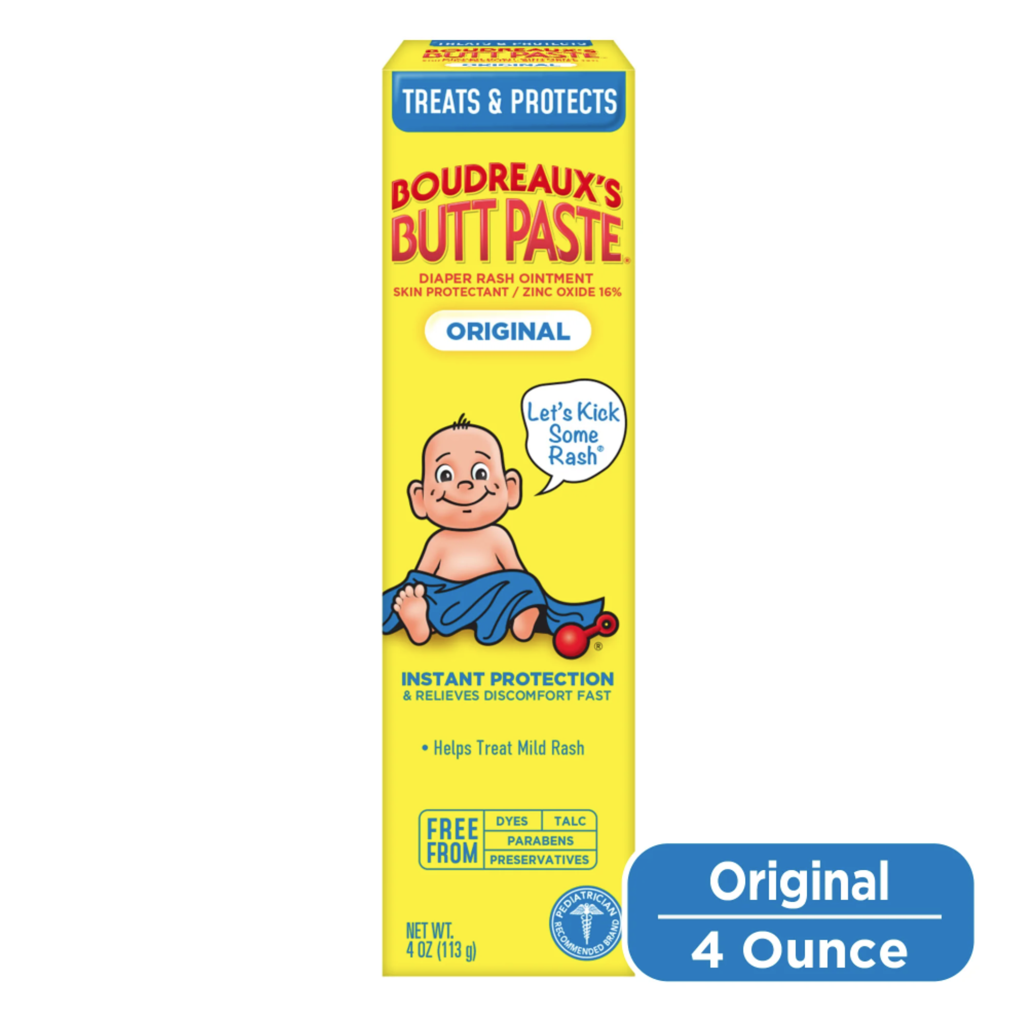 Boudreaux's Butt Paste Original Diaper Rash Cream, Ointment for Infant, 4 oz Tube - Pharmaful
