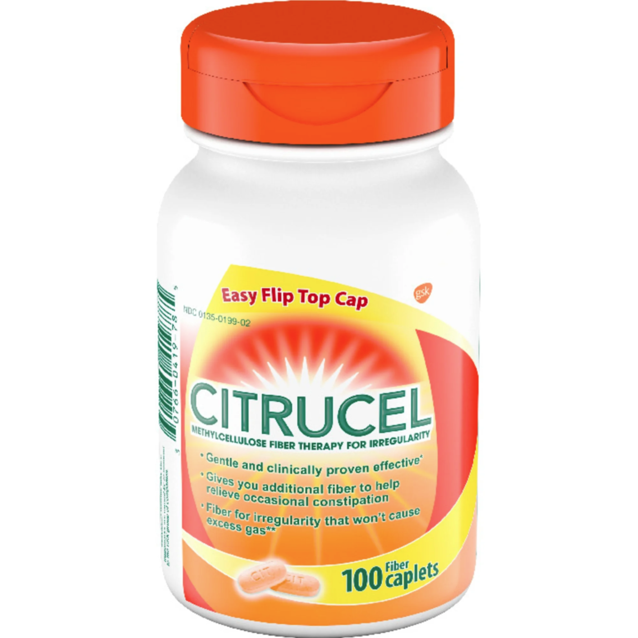 Citrucel Caplets Fiber Therapy for Occasional Constipation Relief, Unflavored, 100 Count - Pharmaful