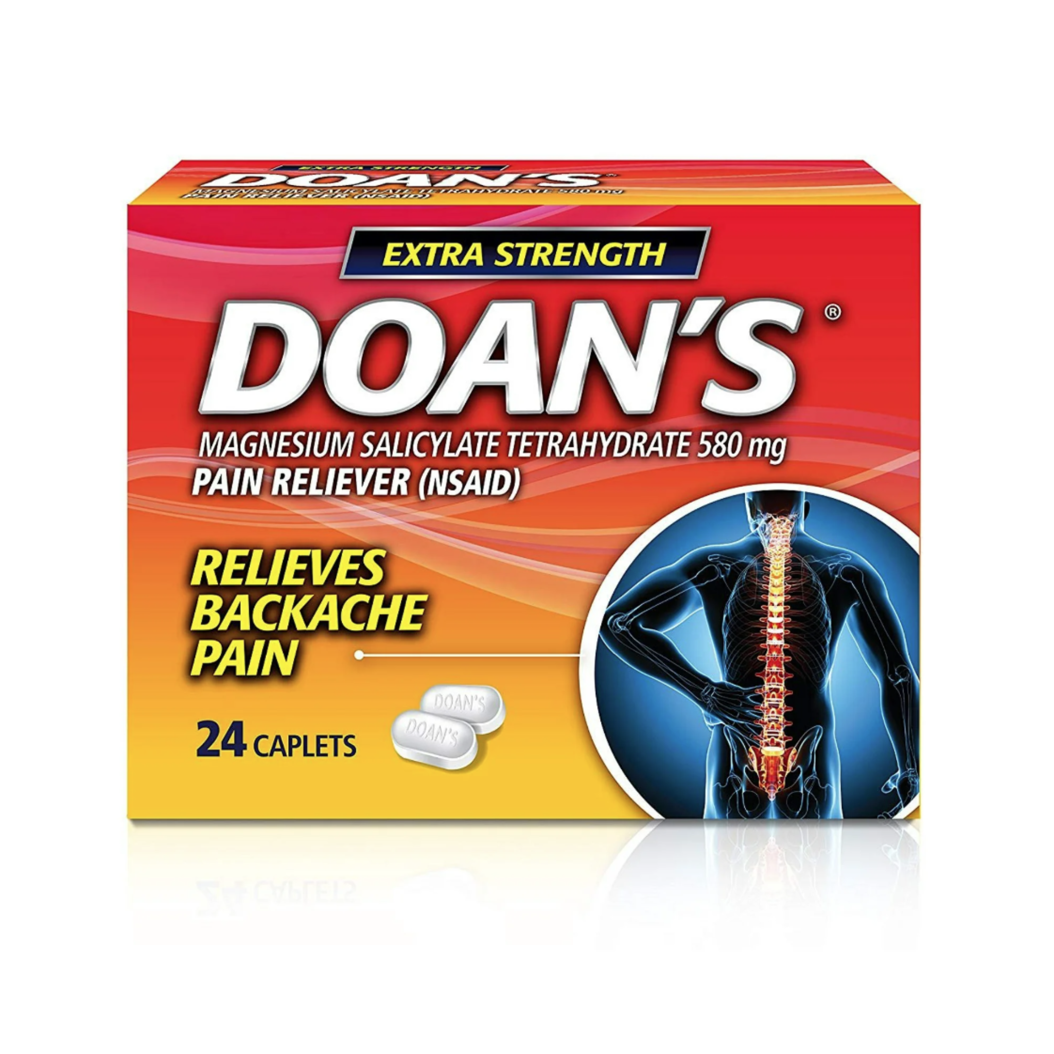 Doan's Extra Strength Back Pain Reliever, Caplets, 24 Count - Pharmaful
