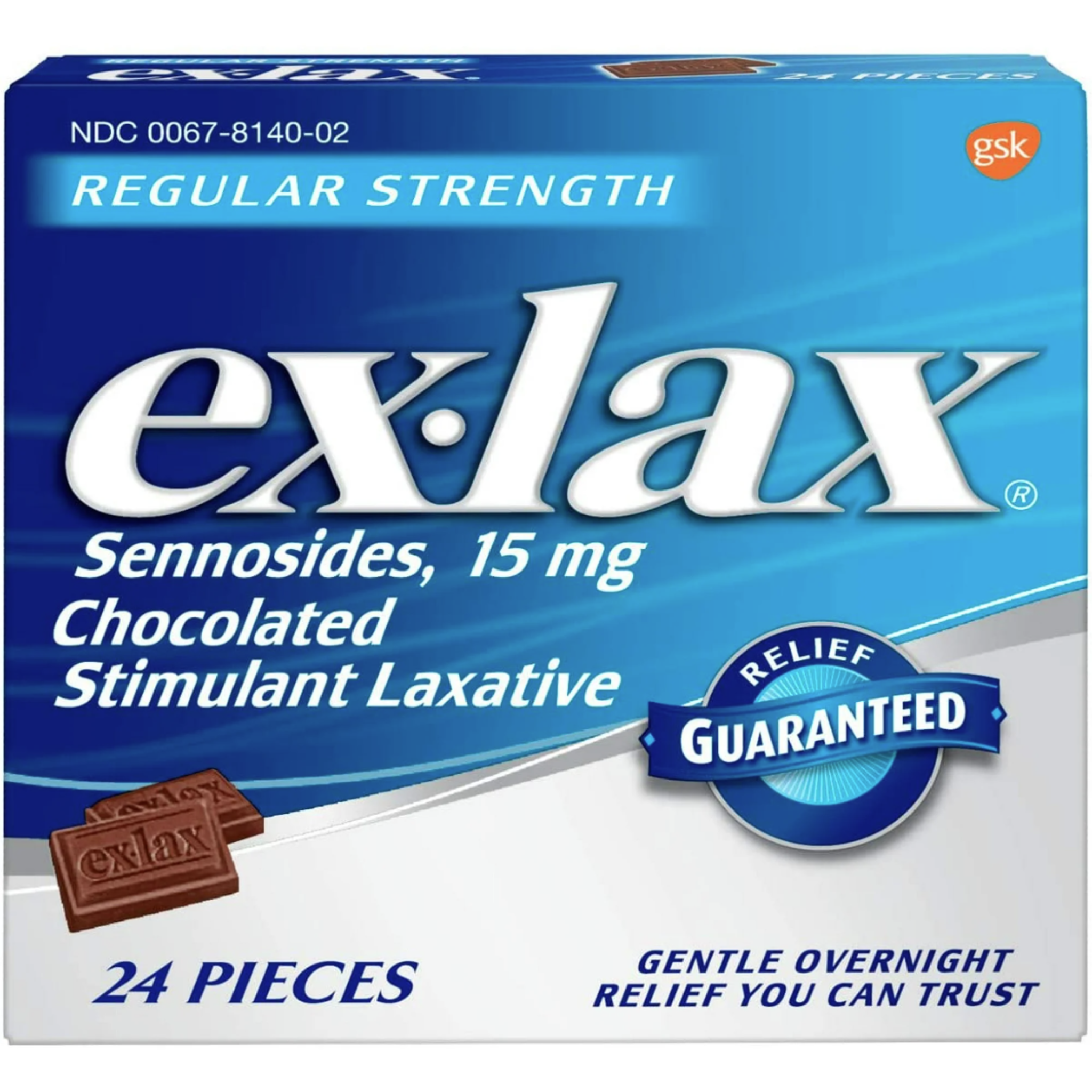 Ex-Lax Sennosides Chocolated Stimulant Laxative Regular 24 Pieces - Pharmaful