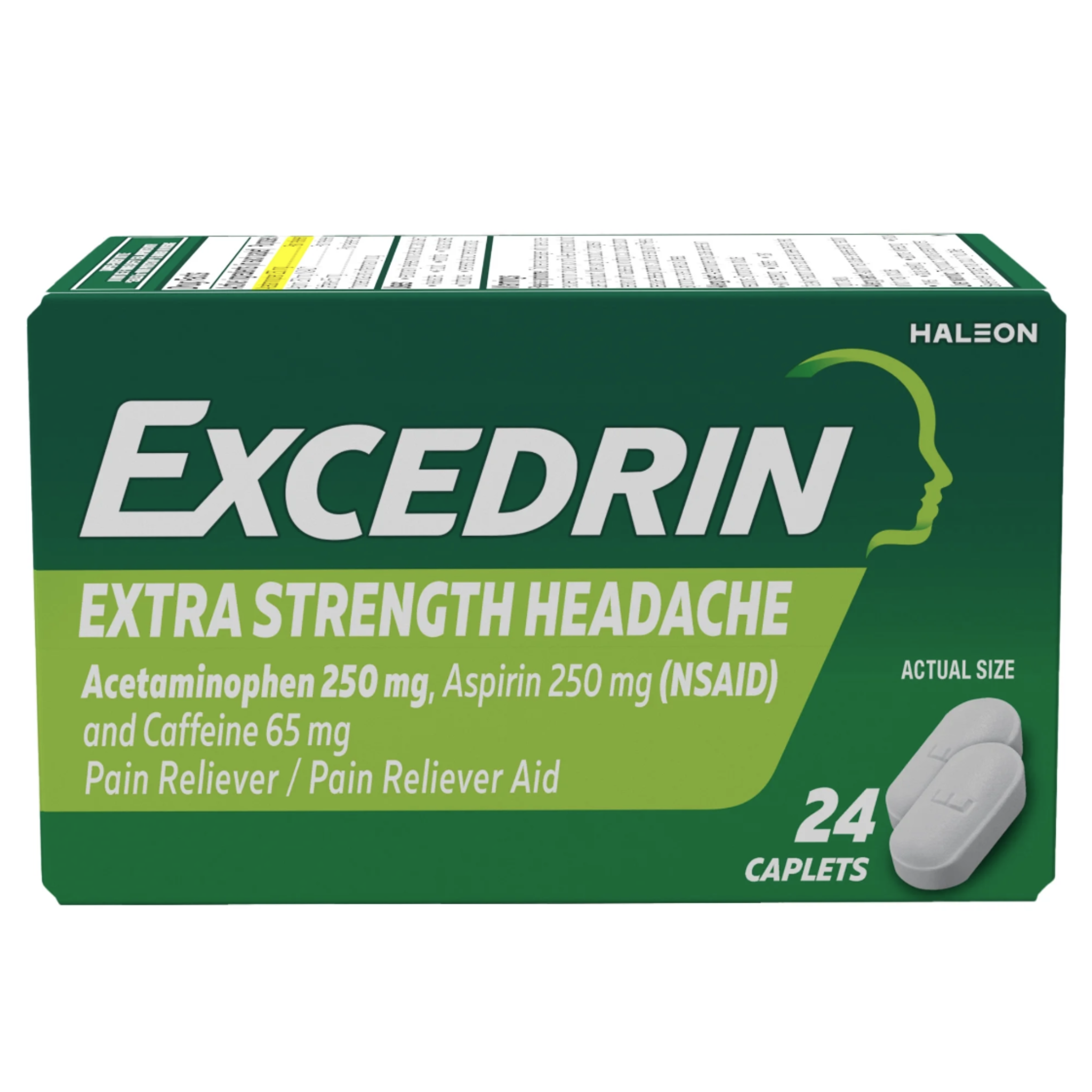 Excedrin Extra Strength Pain Reliever and Headache Medicine Caplets, 24 Count - Pharmaful