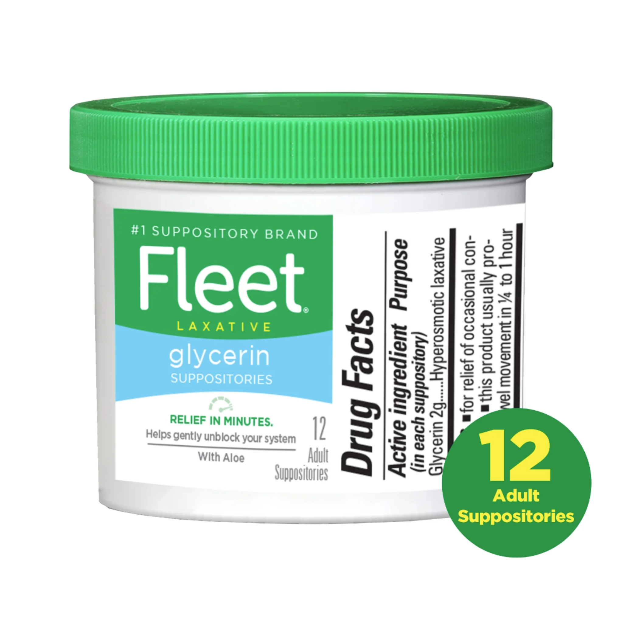 Fleet Laxatives, Laxative Glycerin Suppositories for Adult Constipation Relief, 12 Count - Pharmaful