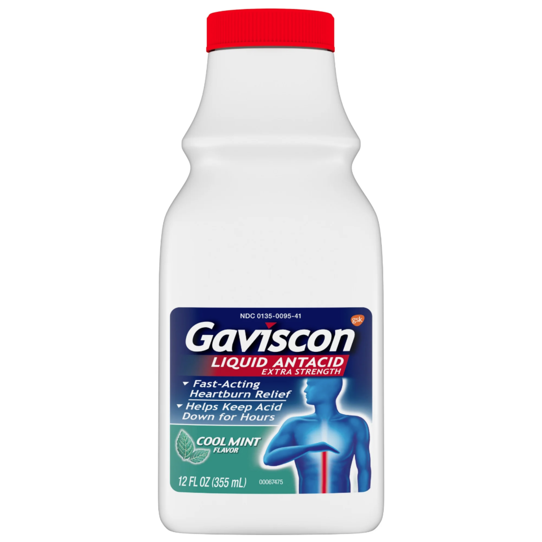 Gaviscon Extra Strength Cool Mint Liquid Antacid for Fast-Acting Heartburn Relief, 12 Ounces - Pharmaful