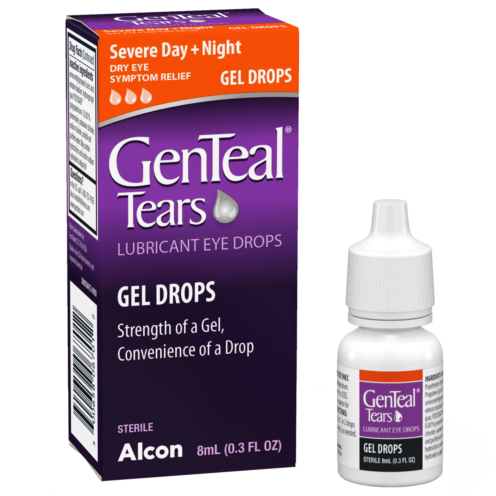 GenTeal Tears Severe Day + Night Gel Lubricant Eye Drops, 0.3 fl oz - Pharmaful