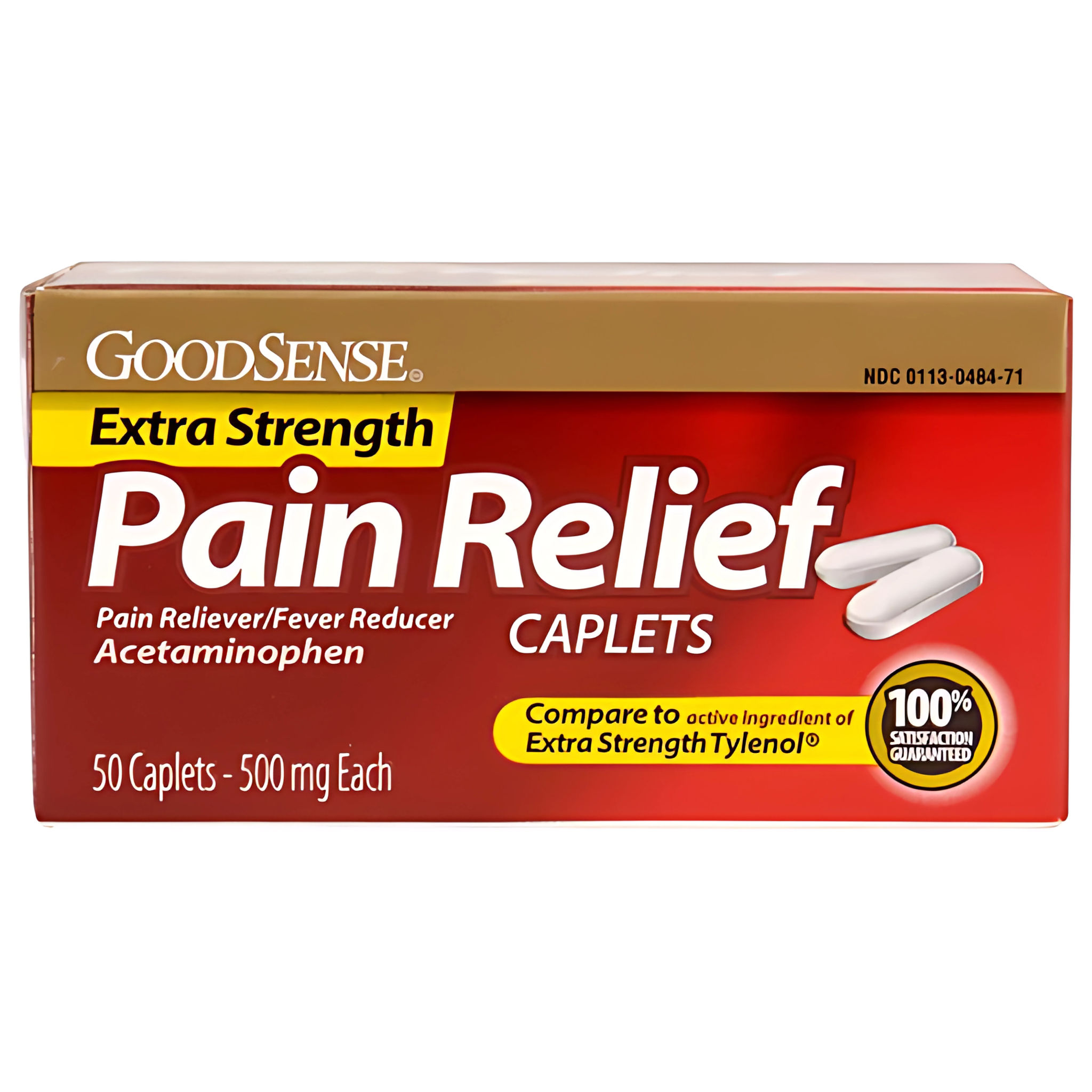 GoodSense, Extra Strength Pain Relief, Fast-Acting Acetaminophen 500 mg, 50 Caplets