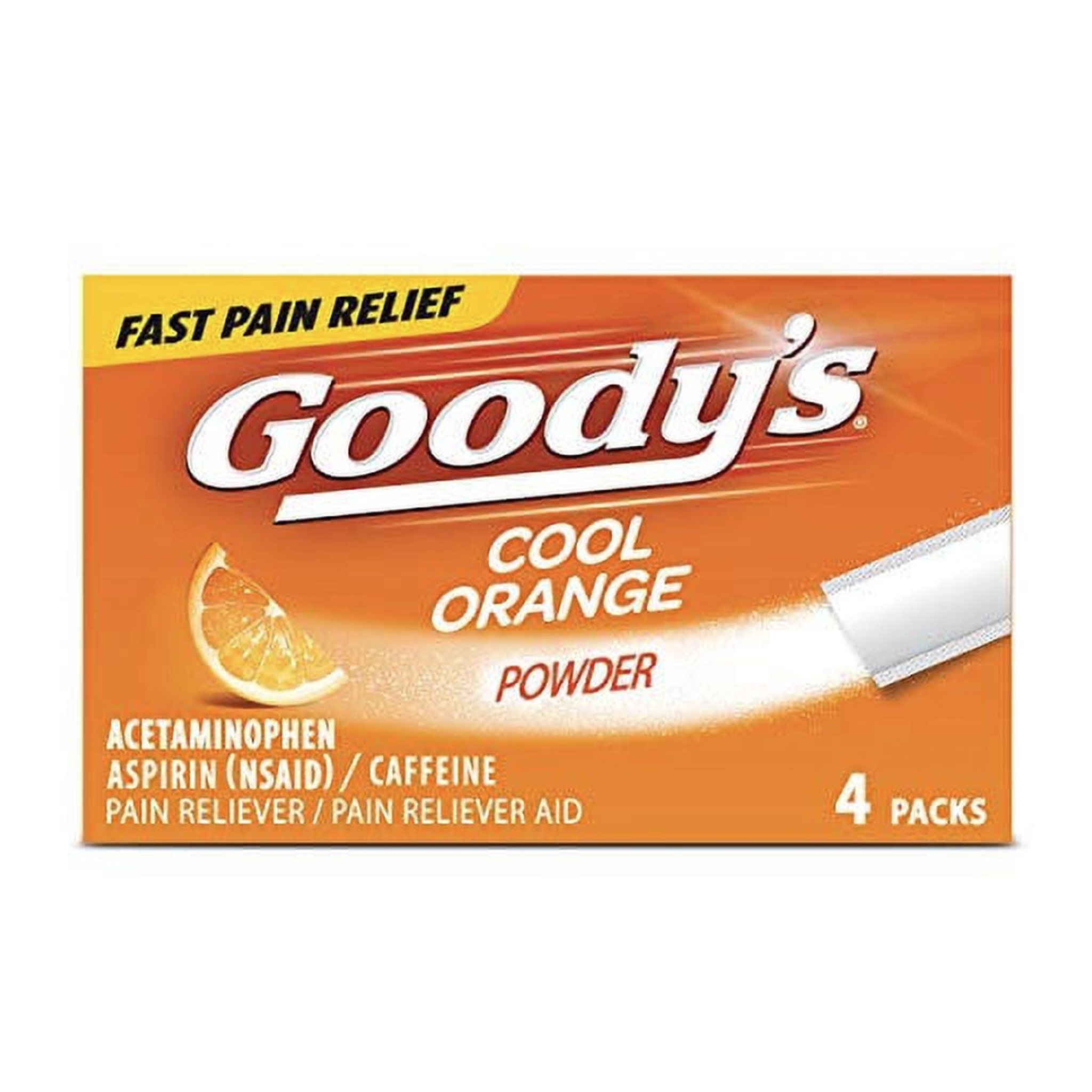 Goody's Extra Strength Headache Powders, Cool Orange, Pack of 6, 4 Count - Pharmaful