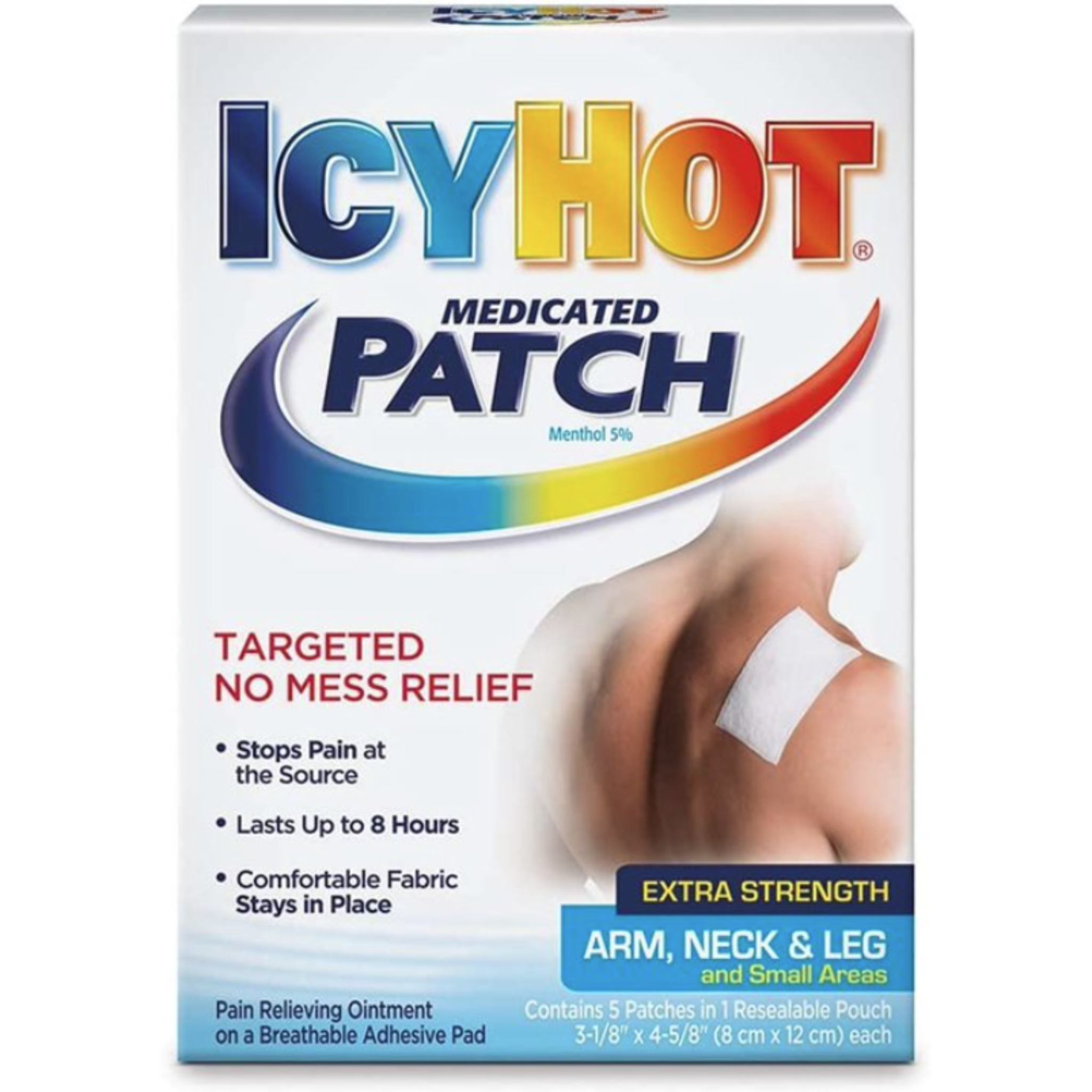 Icy Hot Extra Strength Medicated Patch, Small, 5 Count - Pharmaful