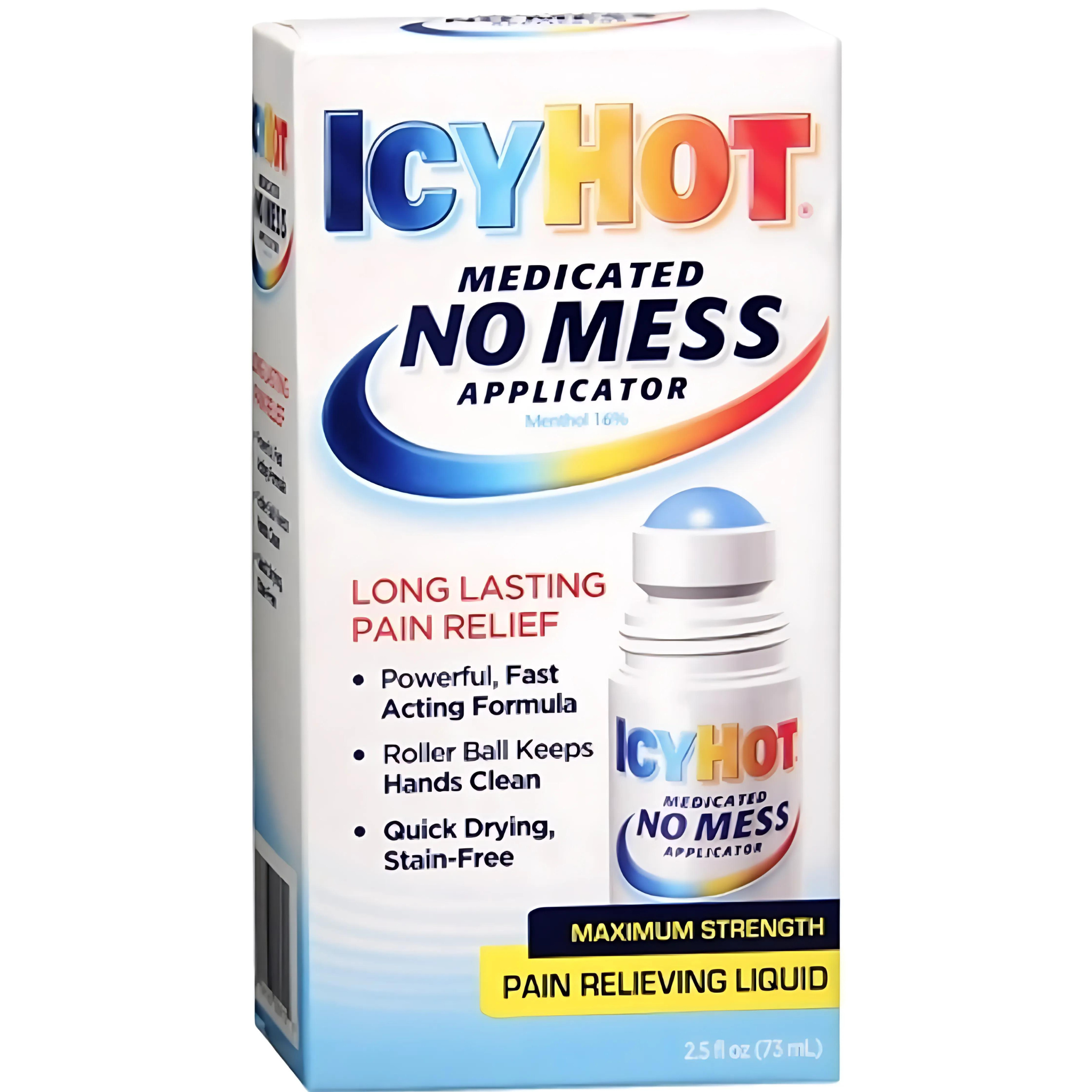 Icy Hot Medicated No Mess Applicator Pain Relieving Liquid 2.50 oz - Pharmaful