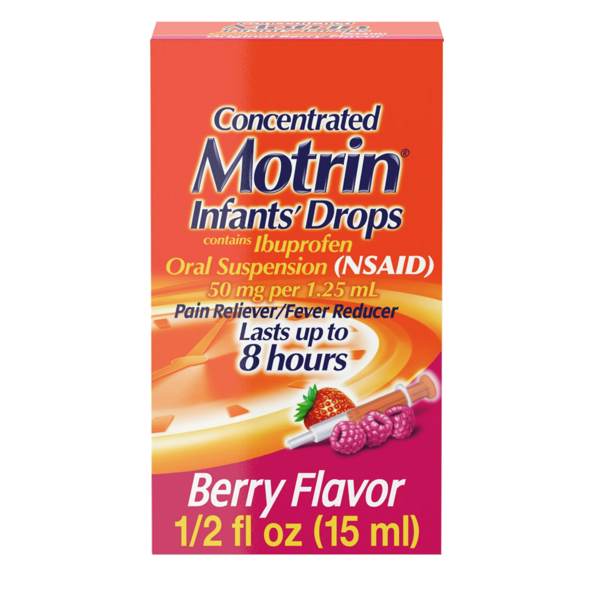 Infants' Motrin Concentrated Drops, Fever Reducer, Ibuprofen, Berry Flavored .5 oz - Pharmaful
