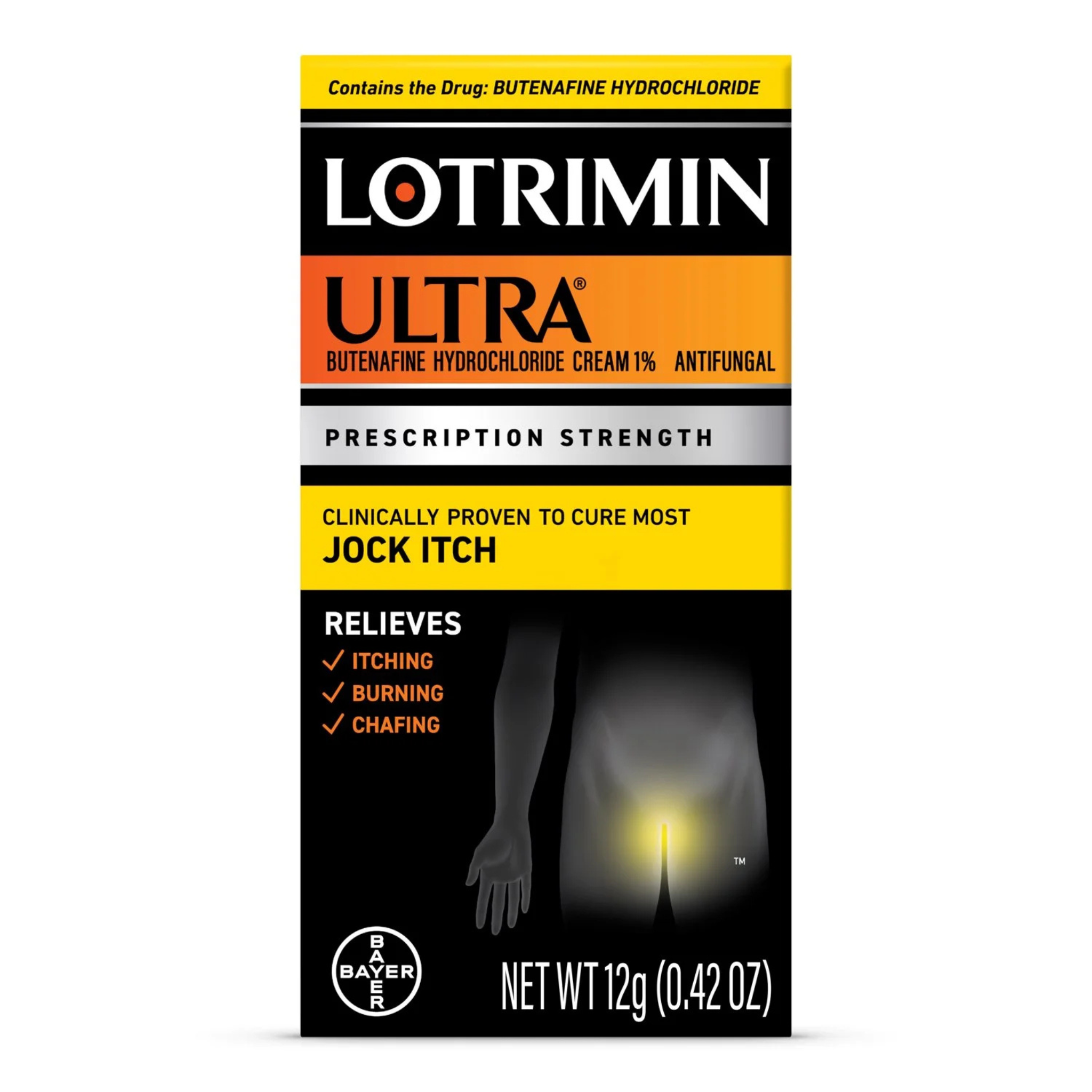 Lotrimin Ultra, Extra Strength Jock Itch Antifungal Treatment Cream, Fast Relief for Itching and Burning, 12g Tube - Pharmaful