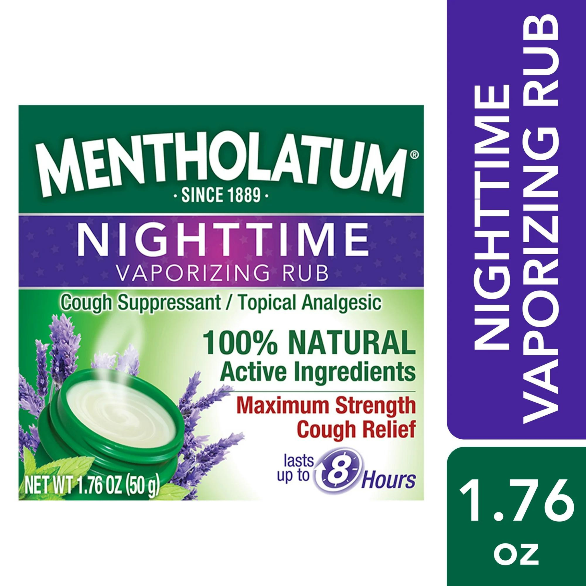 Mentholatum Nighttime Vaporizing Rub, Maximum Strength Cough Relief, 1.76 oz - Pharmaful