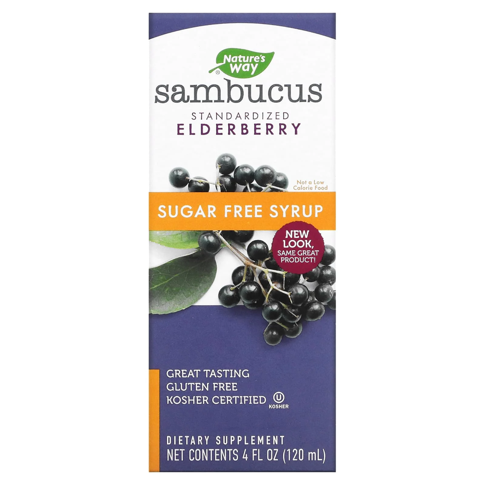 Nature’s Way, Sambucus Sugar-Free Syrup, Elderberry Extract for Immune Support with Antioxidants, 4 Oz