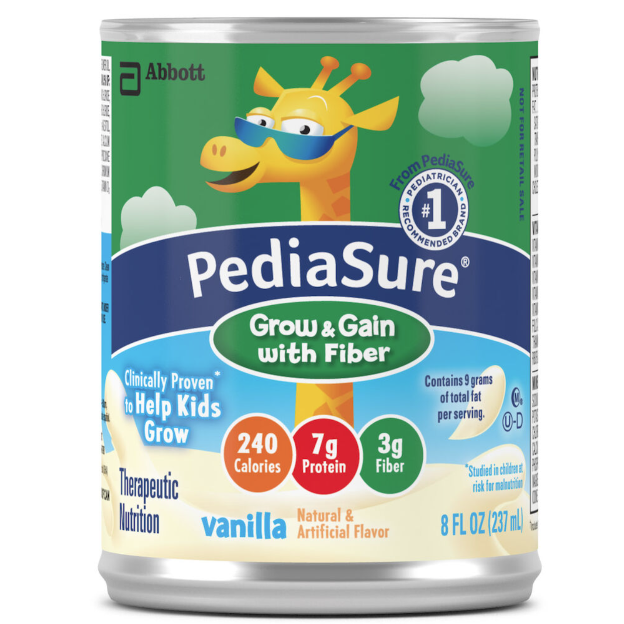 PediaSure Grow & Gain with Fiber Therapeutic Nutrition Shake Vanilla 8 Ounce Can 24 Count - Pharmaful