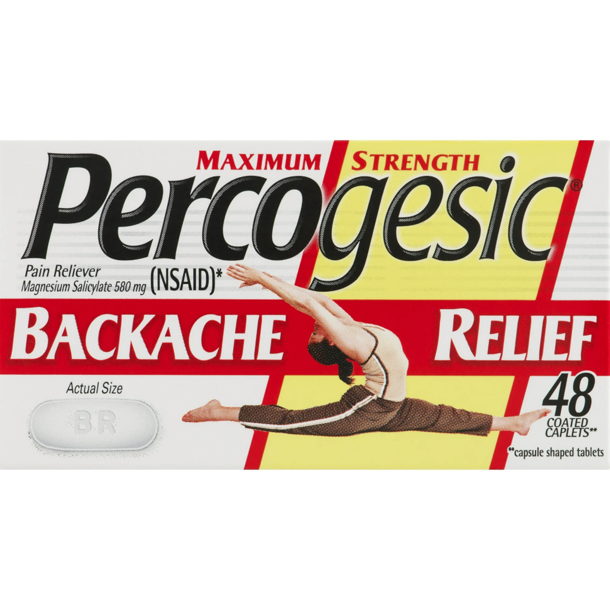 Percogesic Maximum Strength Backache Relief, Fast Acting Pain Reliever, 48 Coated Tablets - Pharmaful