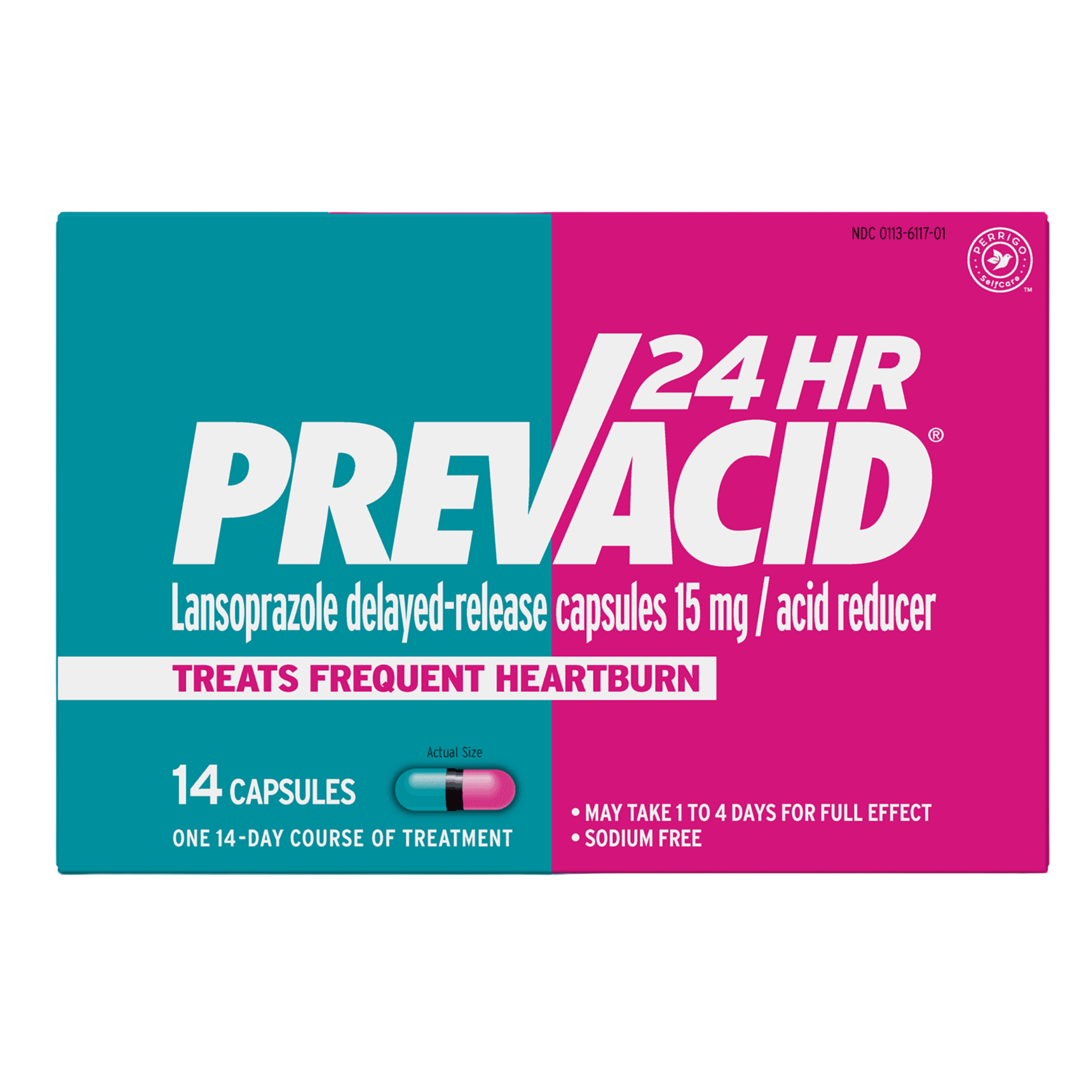 Prevacid, Lansoprazole Delayed-Release Capsules, 24HR Treatment for Frequent Heartburn with Acid Control Support, 15 mg, 14 Count