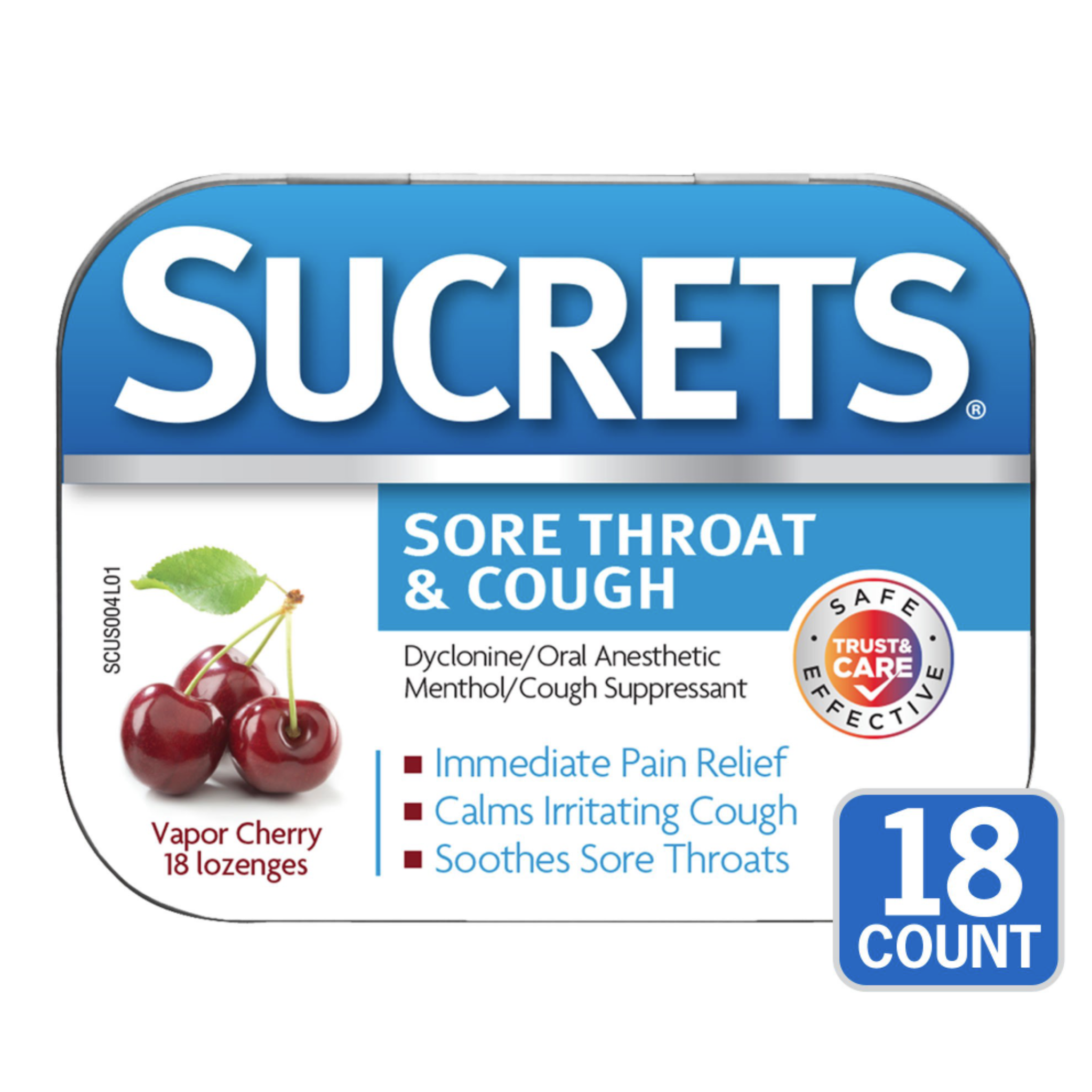 Sucrets Complete Lozenges Vapor Cherry 18 Each - Pharmaful