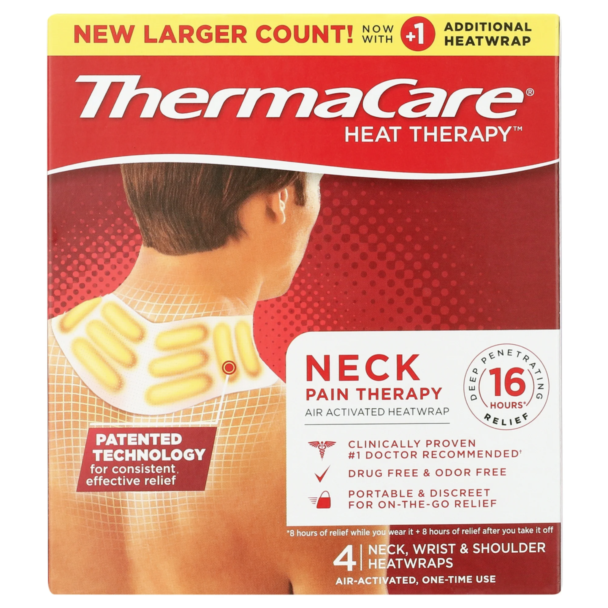 ThermaCare Shoulder, Writst, Neck, & Back Pain Relief Heat Wraps, 4 Ct - Pharmaful