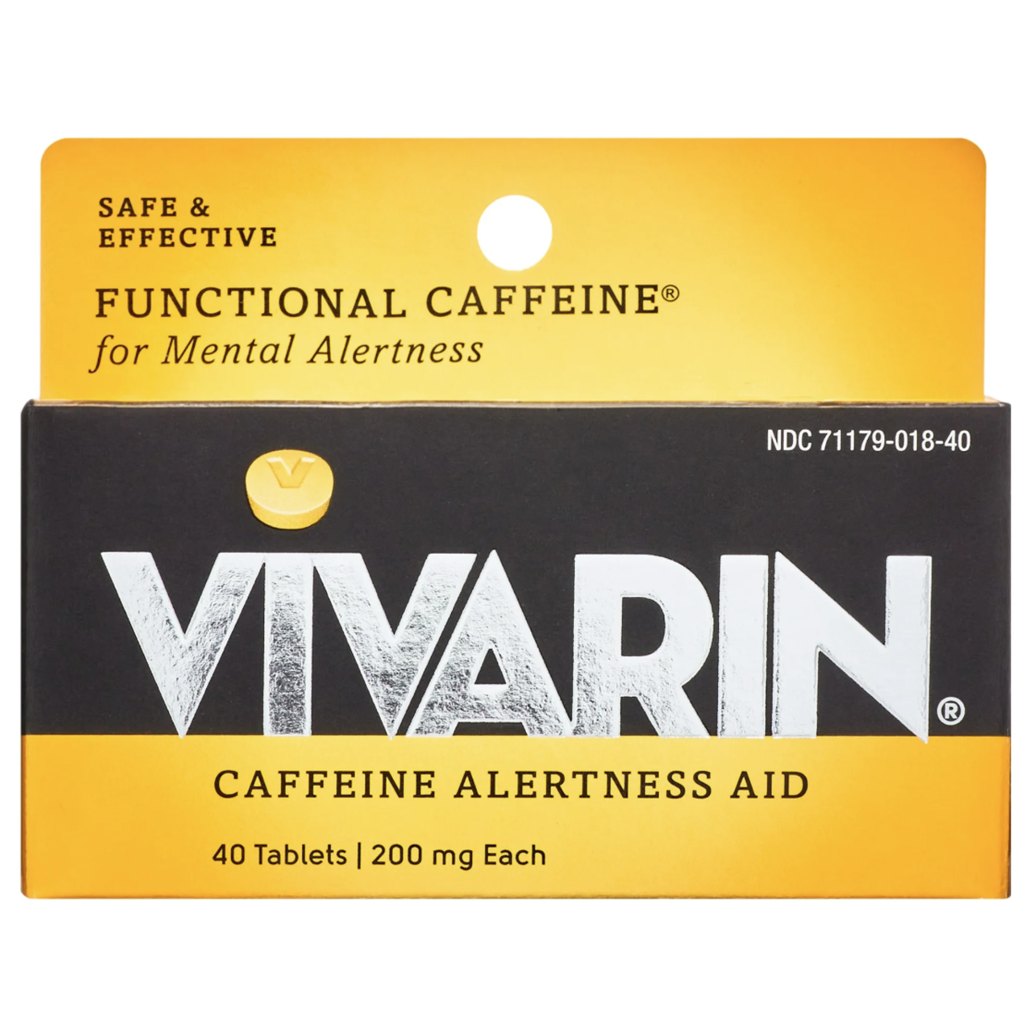 Vivarin Caffeine Pills Safe and Effective Energy Support Helps You Stay Awake, No Calories, 40 Ct - Pharmaful