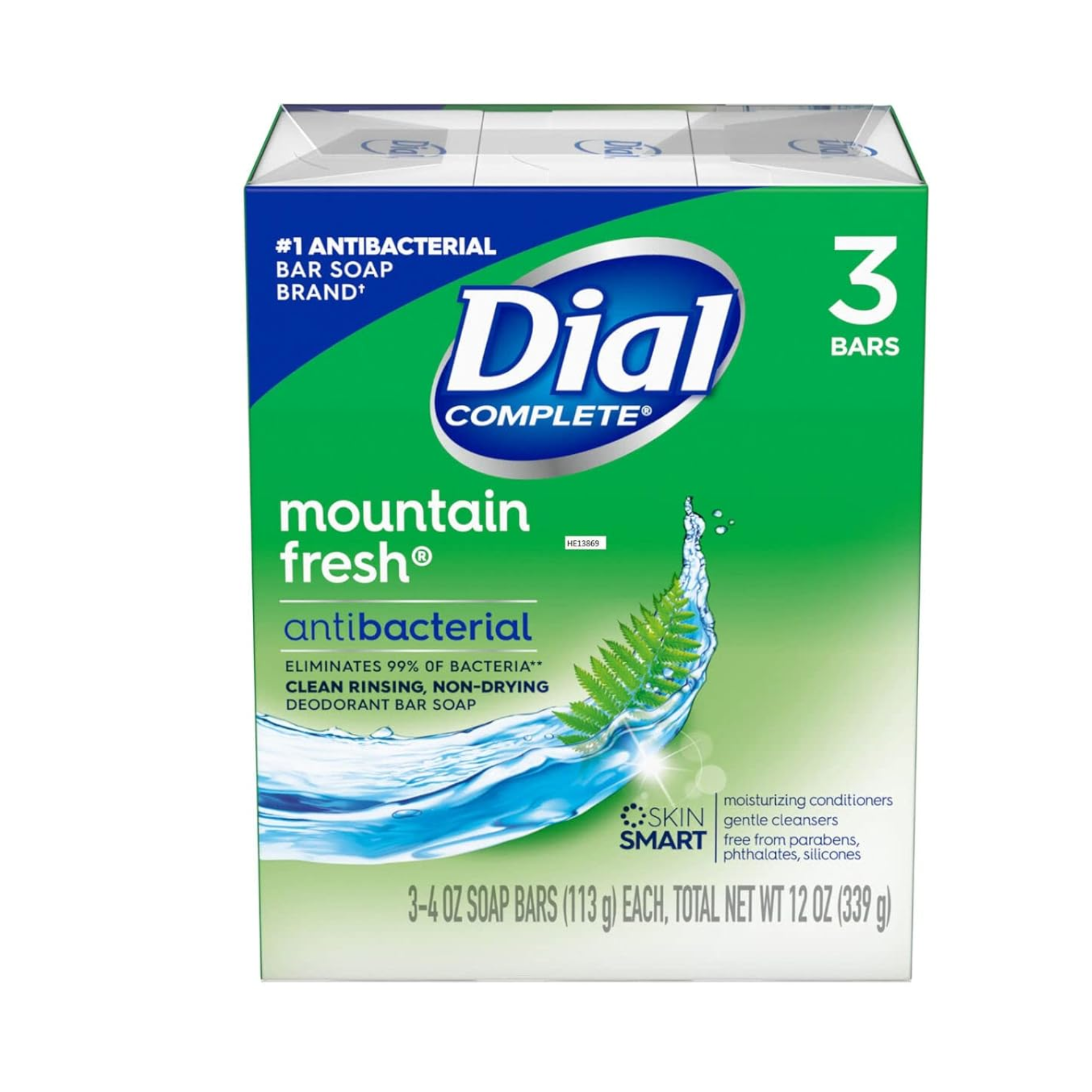 Dial, Antibacterial Deodorant Bar Soap, Mountain Fresh, Refreshing Cleanse, 4 oz, 3 Bars - Pharmaful
