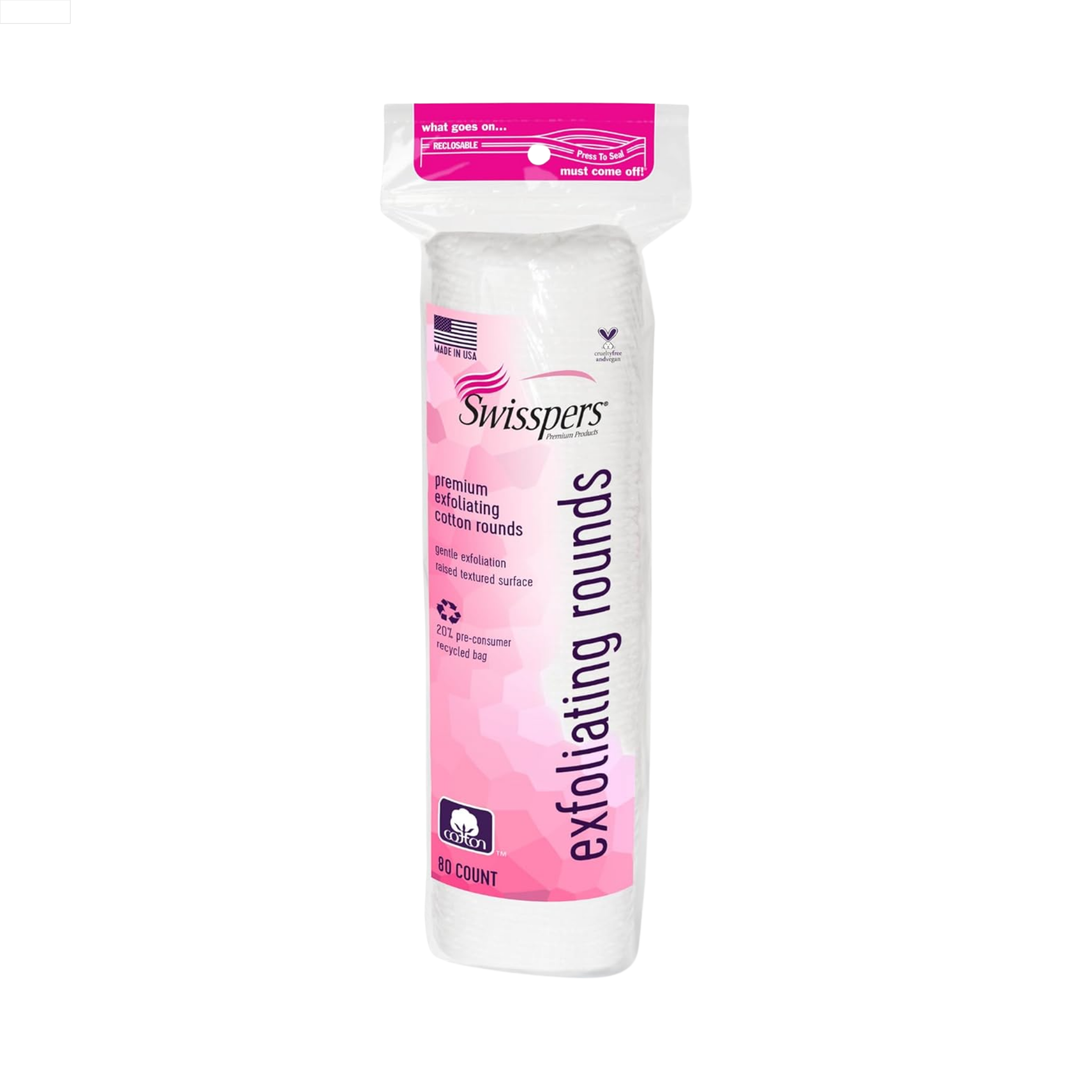 Swisspers®, Cotton Rounds, Soft & Lint-Free for Gentle Skin Care, 80 Count - Pharmaful