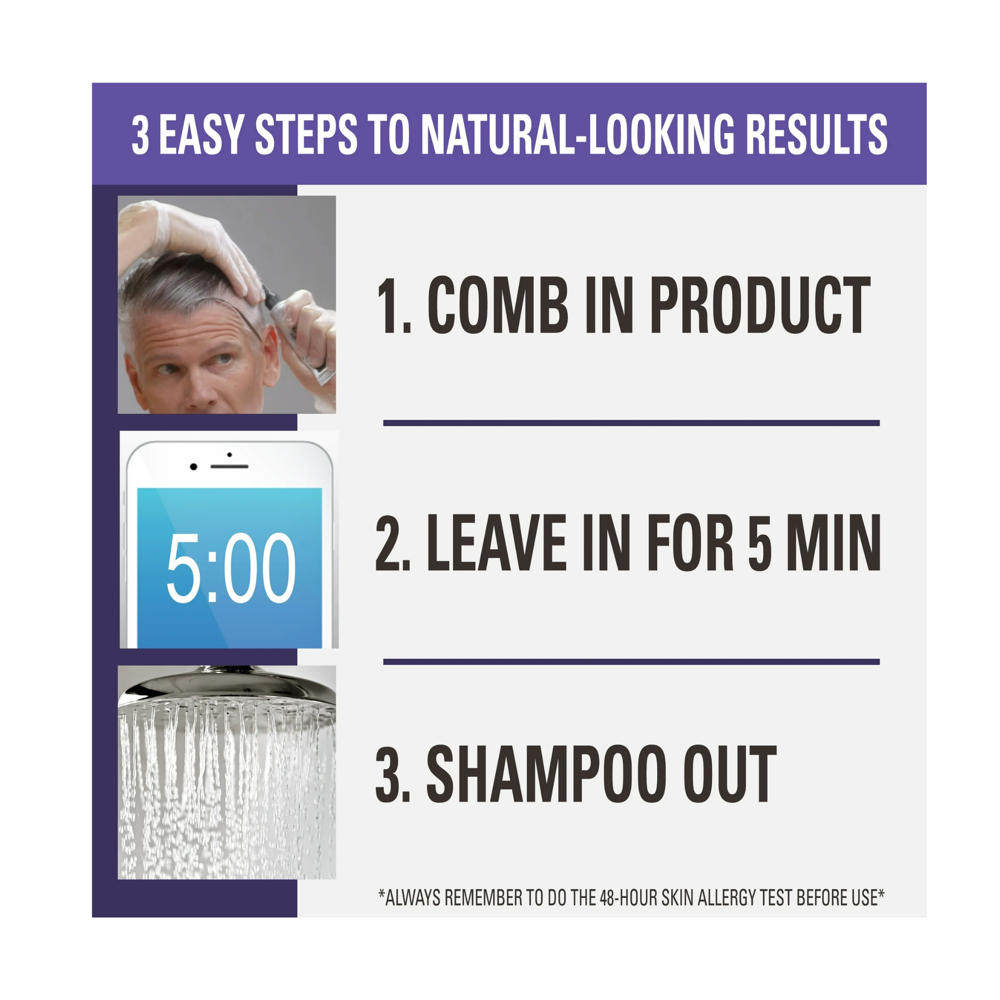 Just For Men, Touch of Gray Men’s Hair Color Kit with Comb Applicator, Easy Application for Salt and Pepper Look, Dark Brown T-45, Pack of 1