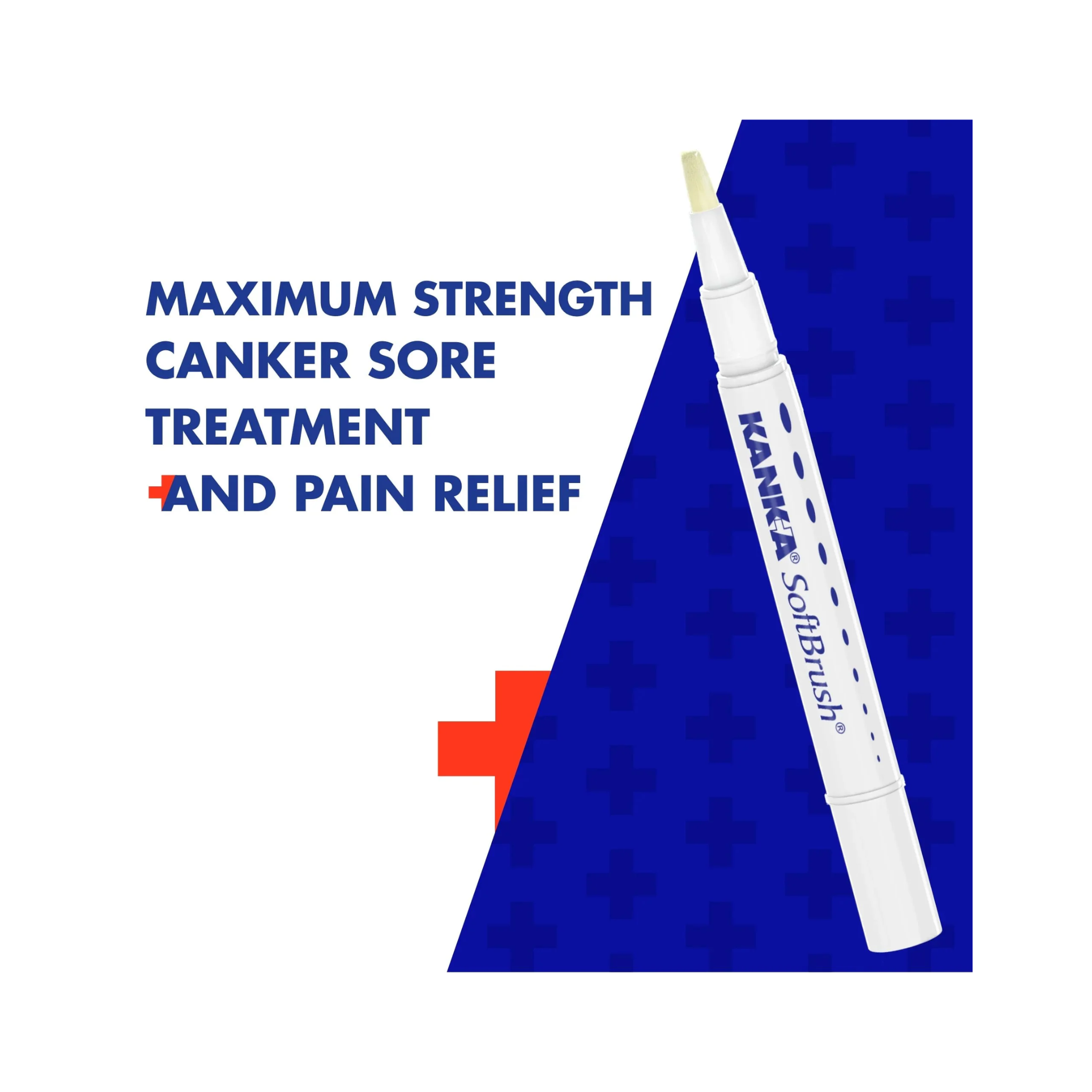 Kank-A, SoftBrush Oral Pain Relief Gel, Precise Applicator for Mouth Sores and Gum Pain, 0.07 oz, 1 Count