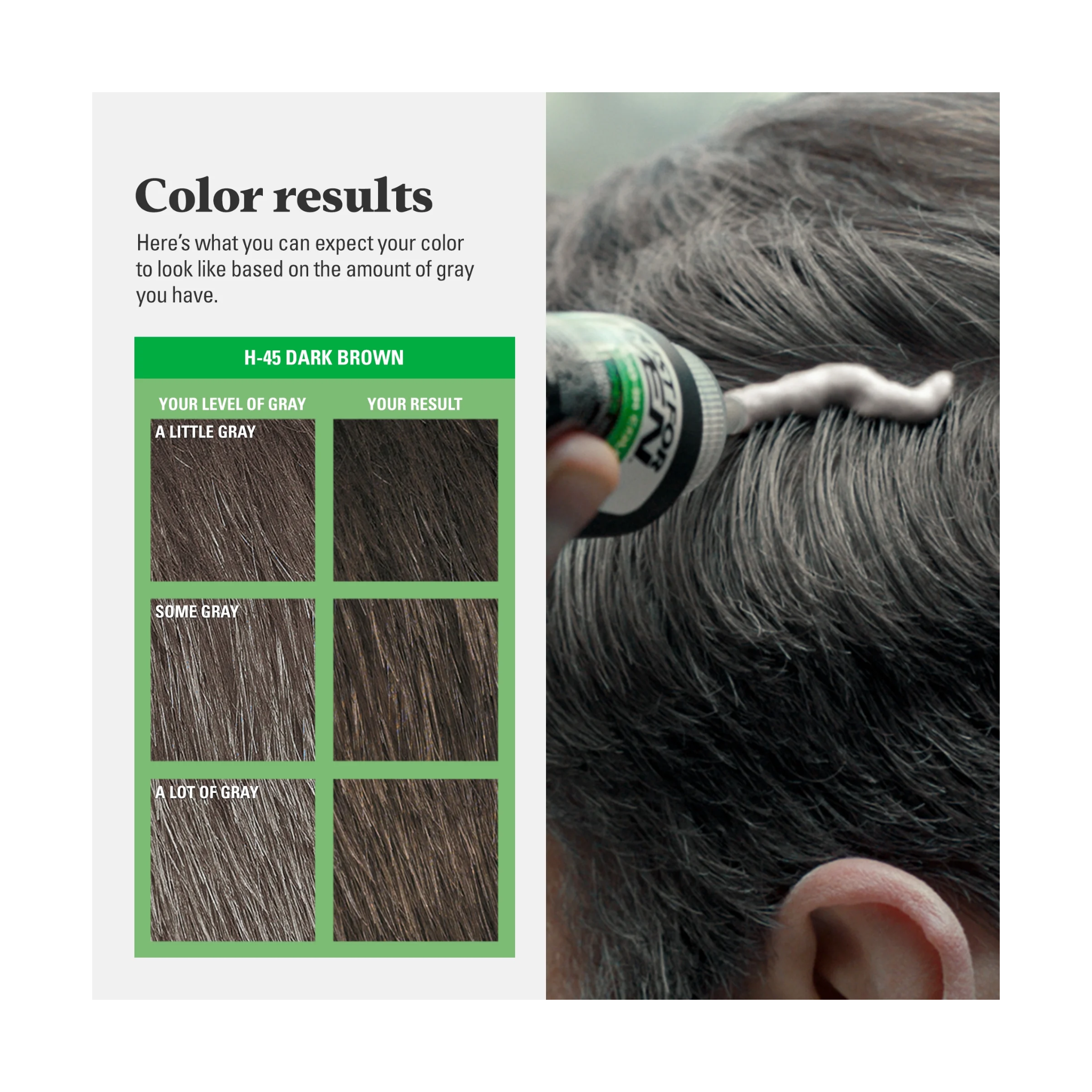 Just For Men, Hair Color H-45, Dark Brown, Easy Gray Coverage for Natural Results, 1 Each